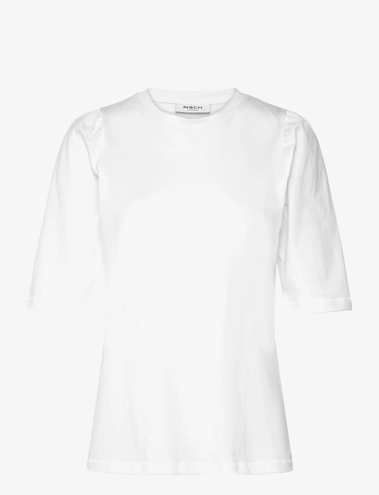 MSCH Copenhagen - MSCHTiffa Logan 2/4 Puff Tee - t-shirts - bright white - 0