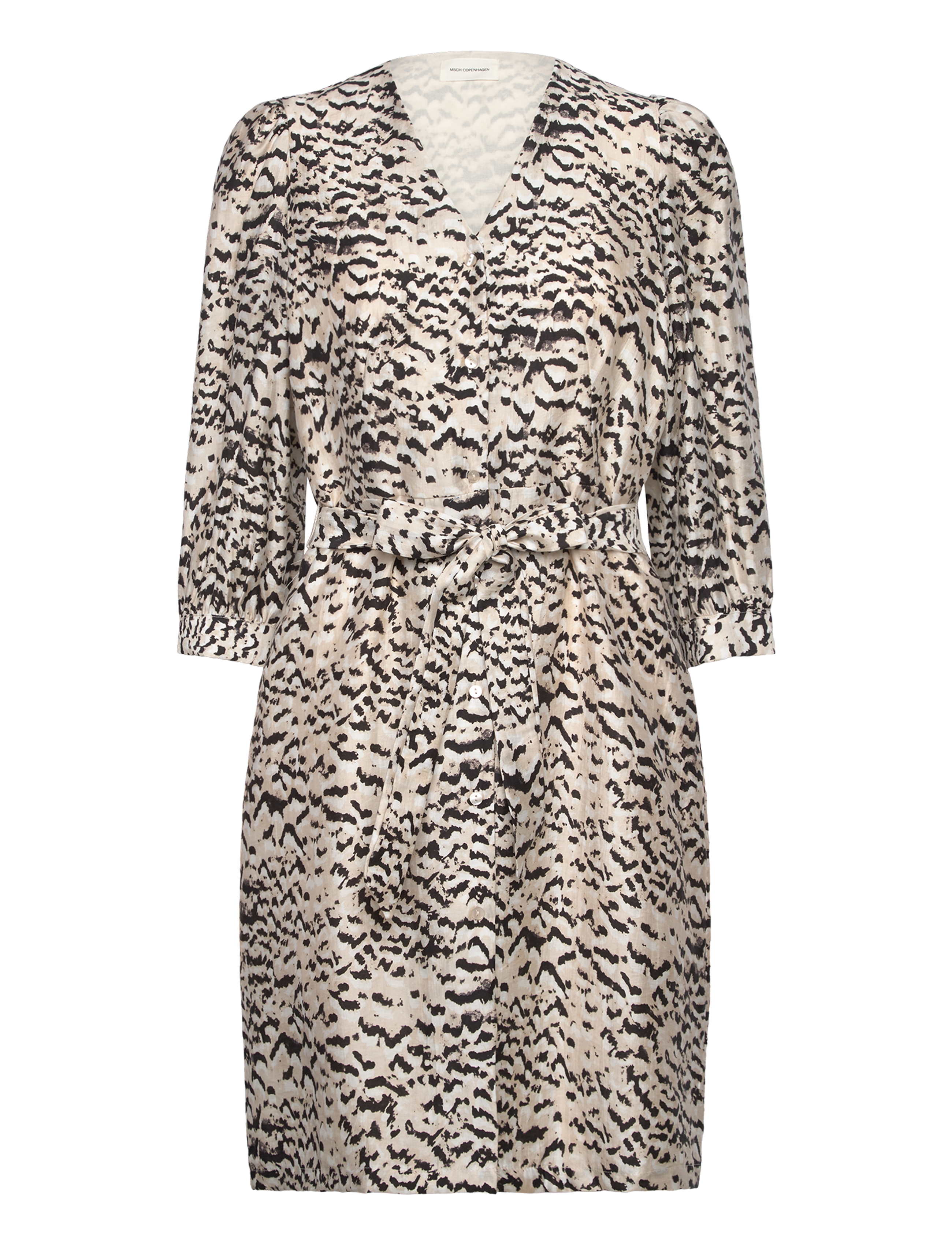 MSCH Copenhagen MSCHPhilida Maire 3/4 Dress AOP - Omlottklänning - BLACK ABSTRACT / multi