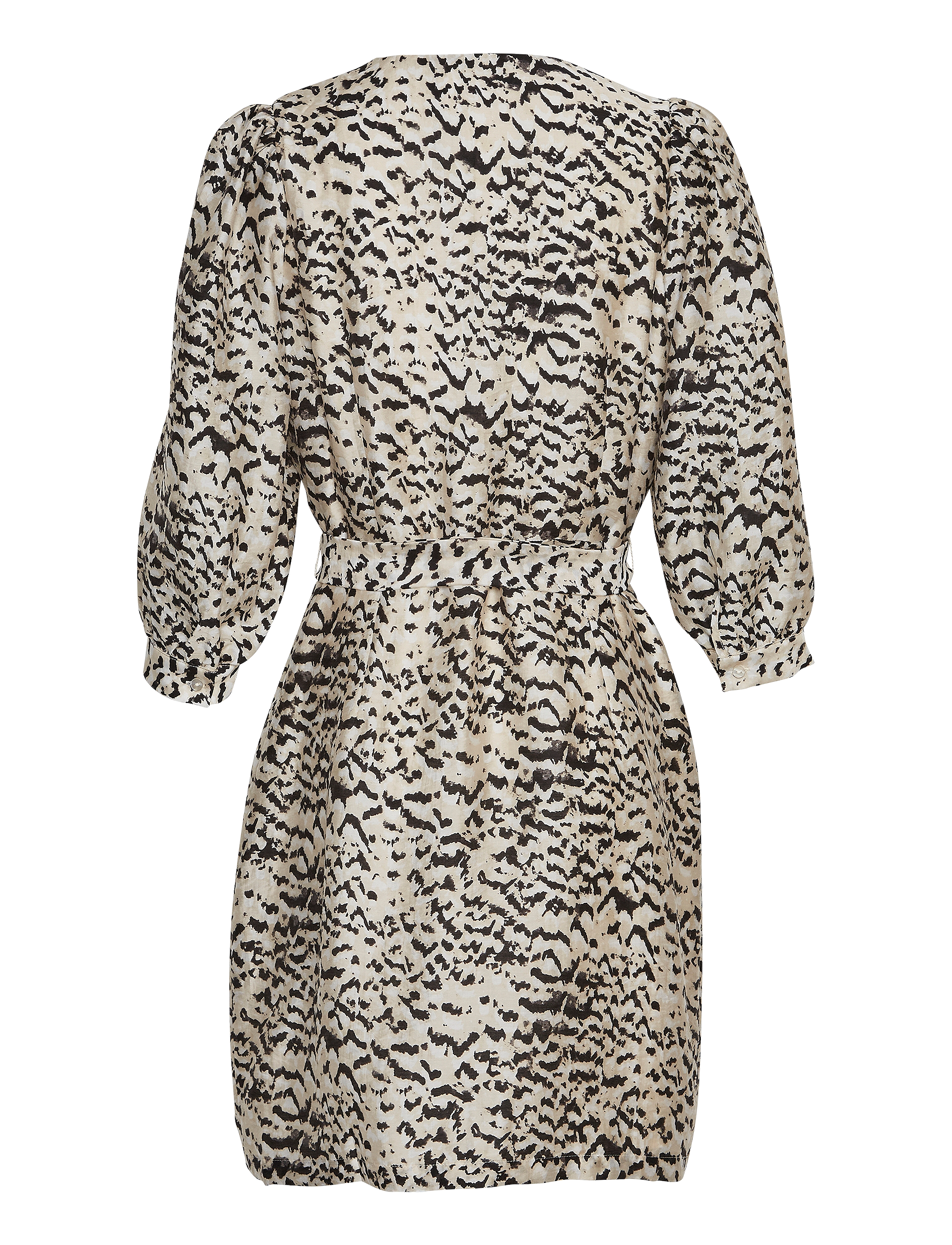 MSCH Copenhagen - MSCHPhilida Maire 3/4 Dress AOP - slå-om-kjoler - black abstract - 2