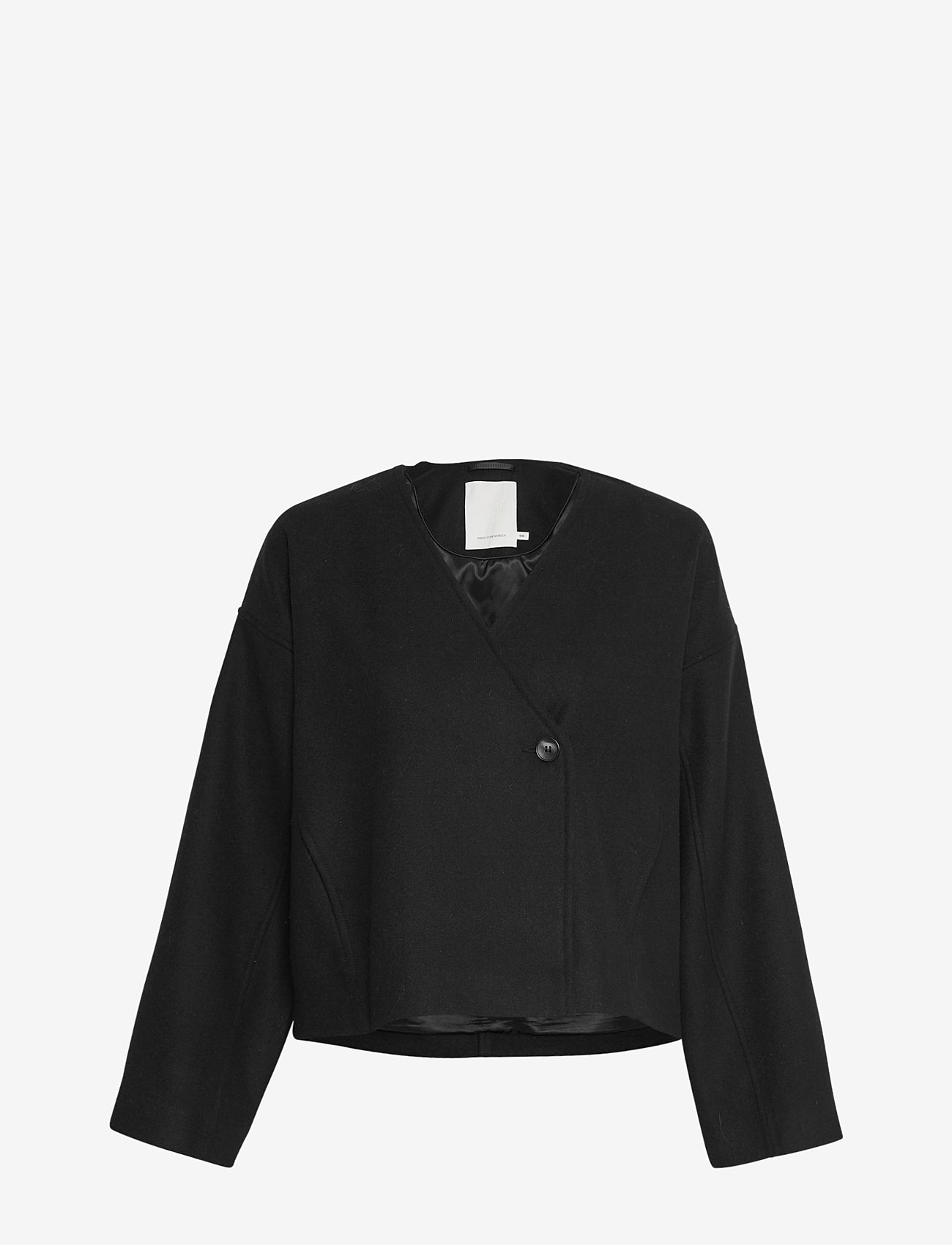 MSCH Copenhagen - MSCHSyden Scarf Jacket - wollmäntel - black - 1