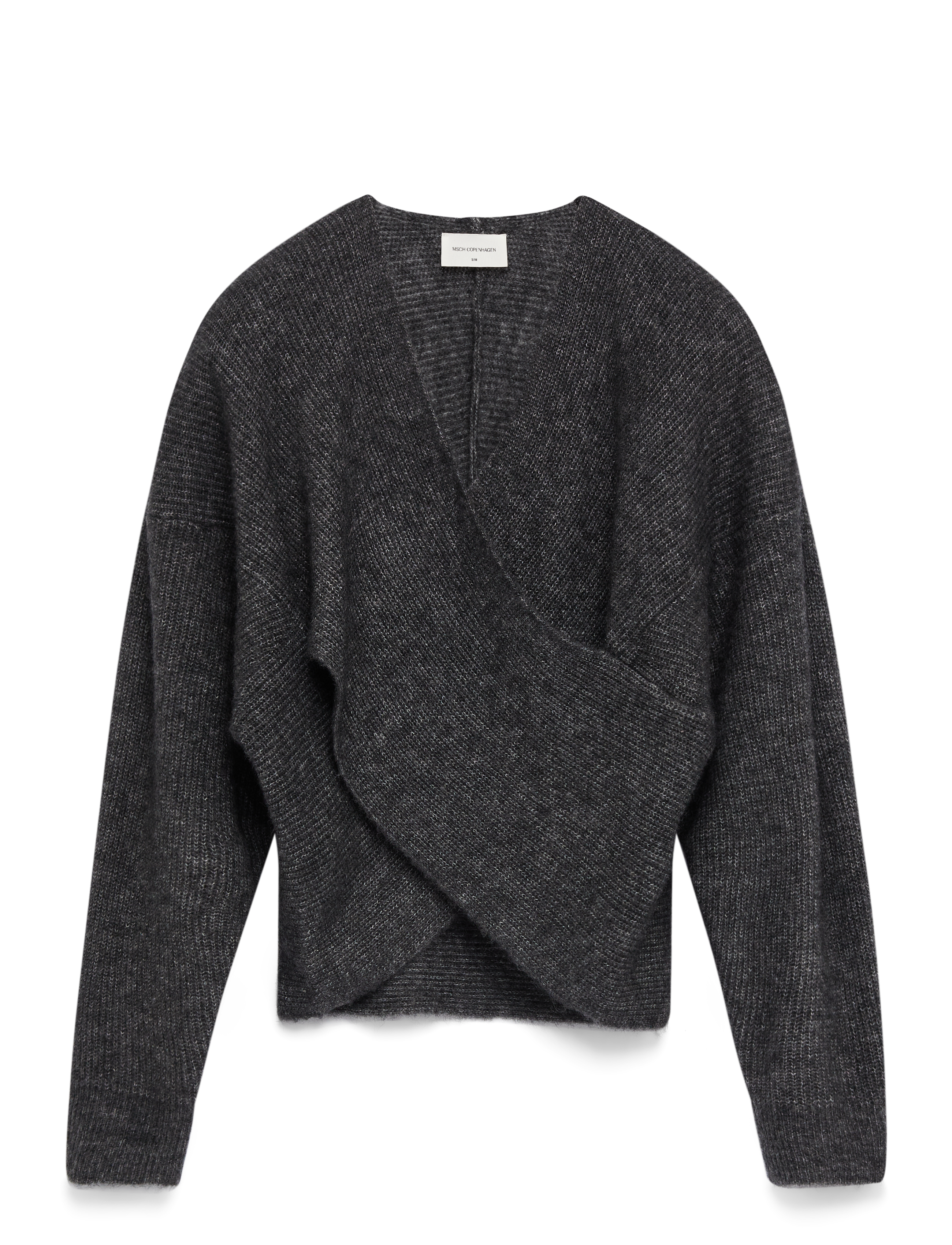 MSCH Copenhagen Mschzinelle Hope Wrap Pullover, L/XL, Knitwear, Grau - Jumpers, Frauen