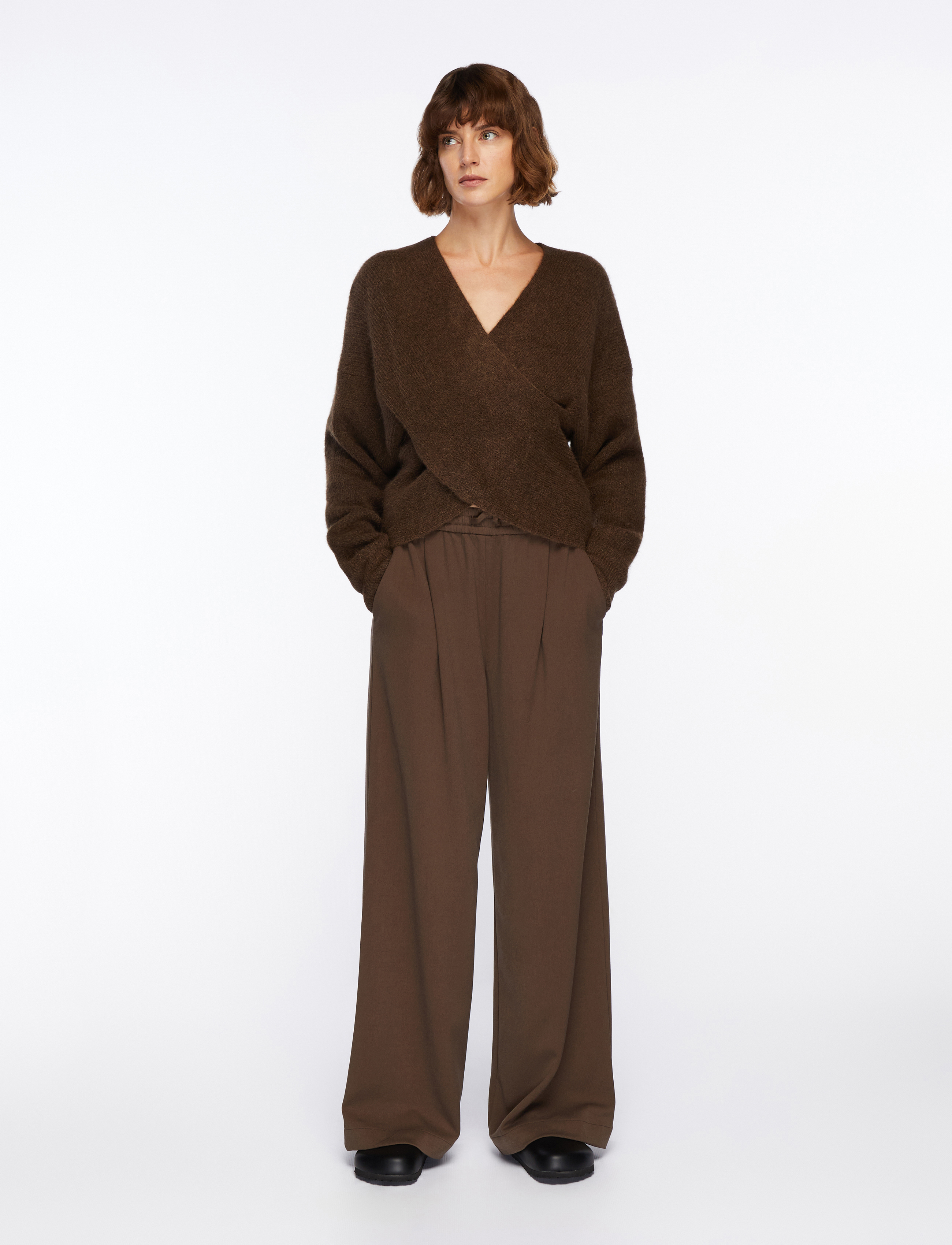 MSCH Copenhagen - MSCHZinelle Hope Wrap Pullover - džemperiai - slate black mel - 2