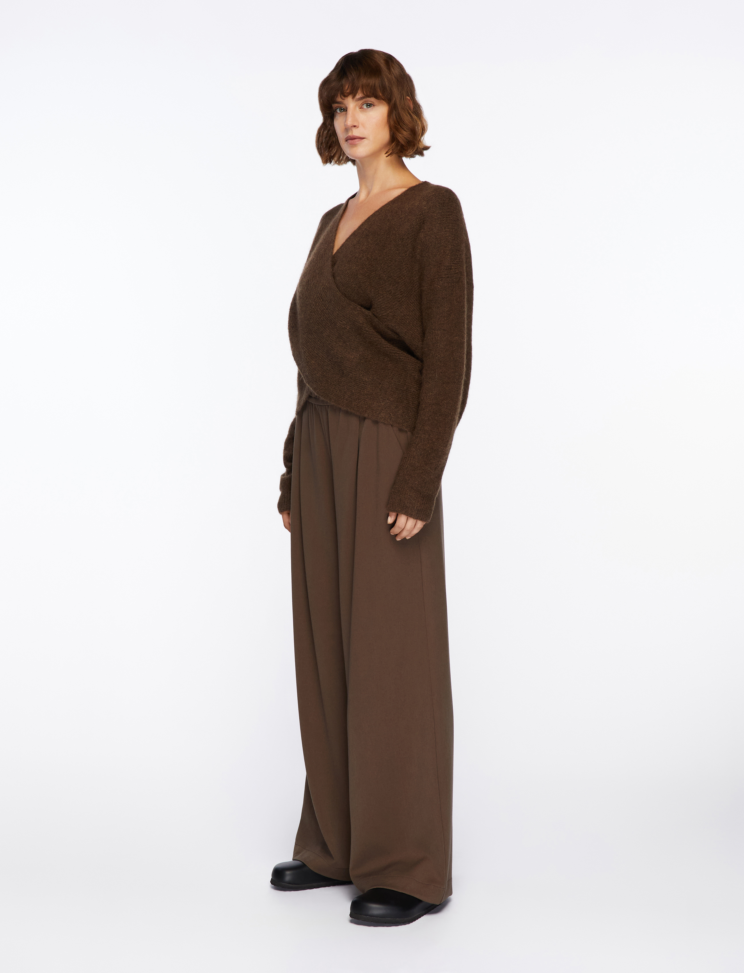 MSCH Copenhagen - MSCHZinelle Hope Wrap Pullover - džemperiai - slate black mel - 3