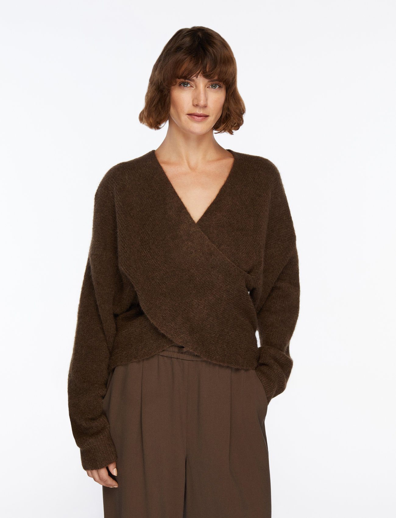 MSCH Copenhagen - MSCHZinelle Hope Wrap Pullover - tröjor - slate black mel - 0