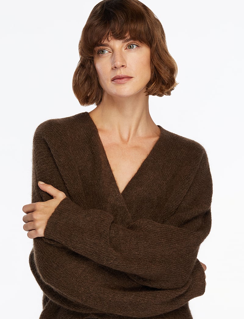 MSCH Copenhagen - MSCHZinelle Hope Wrap Pullover - tröjor - slate black mel - 5