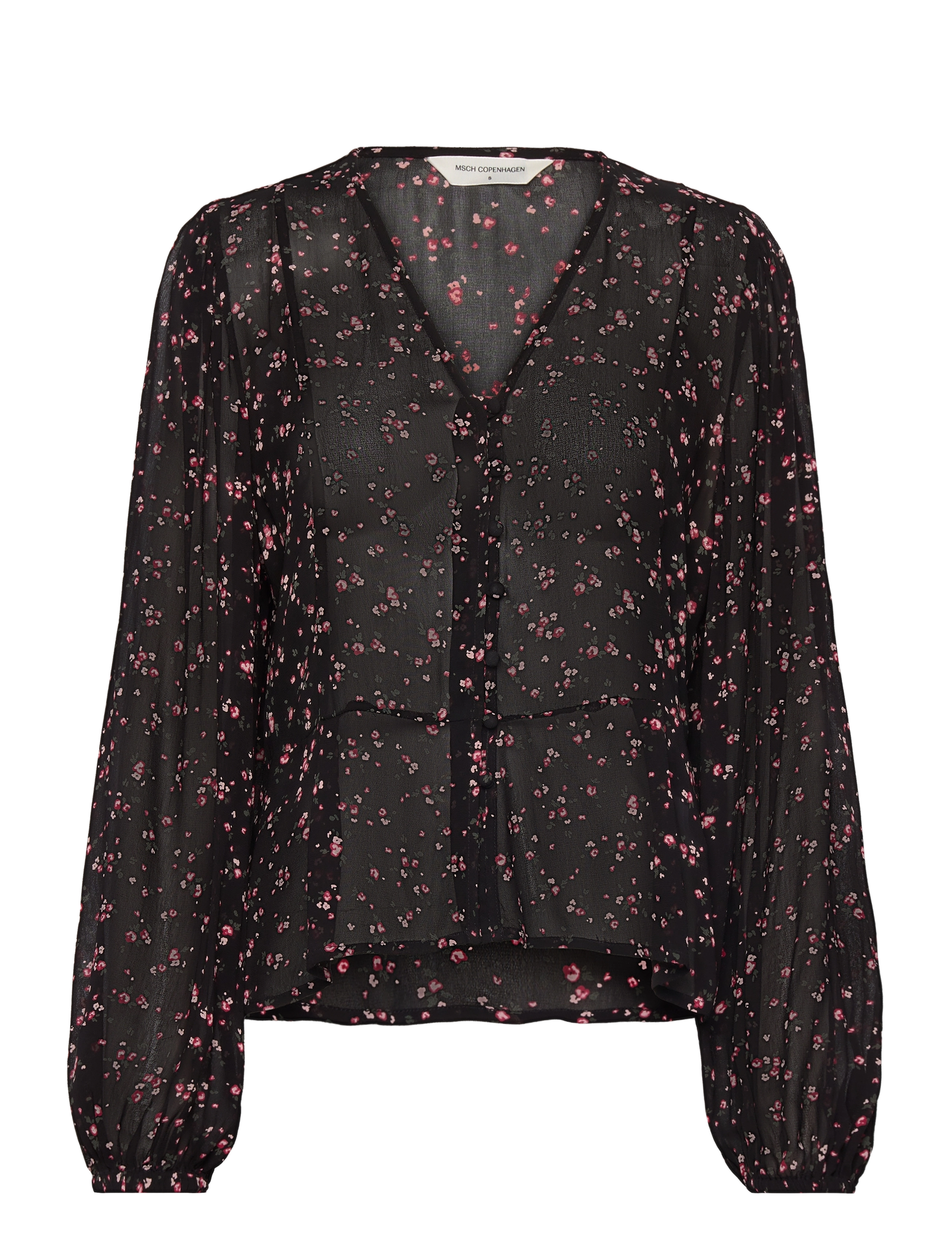MSCH Copenhagen MSCHOrabella Shirt AOP - Riided - BLACK FLOWER / black