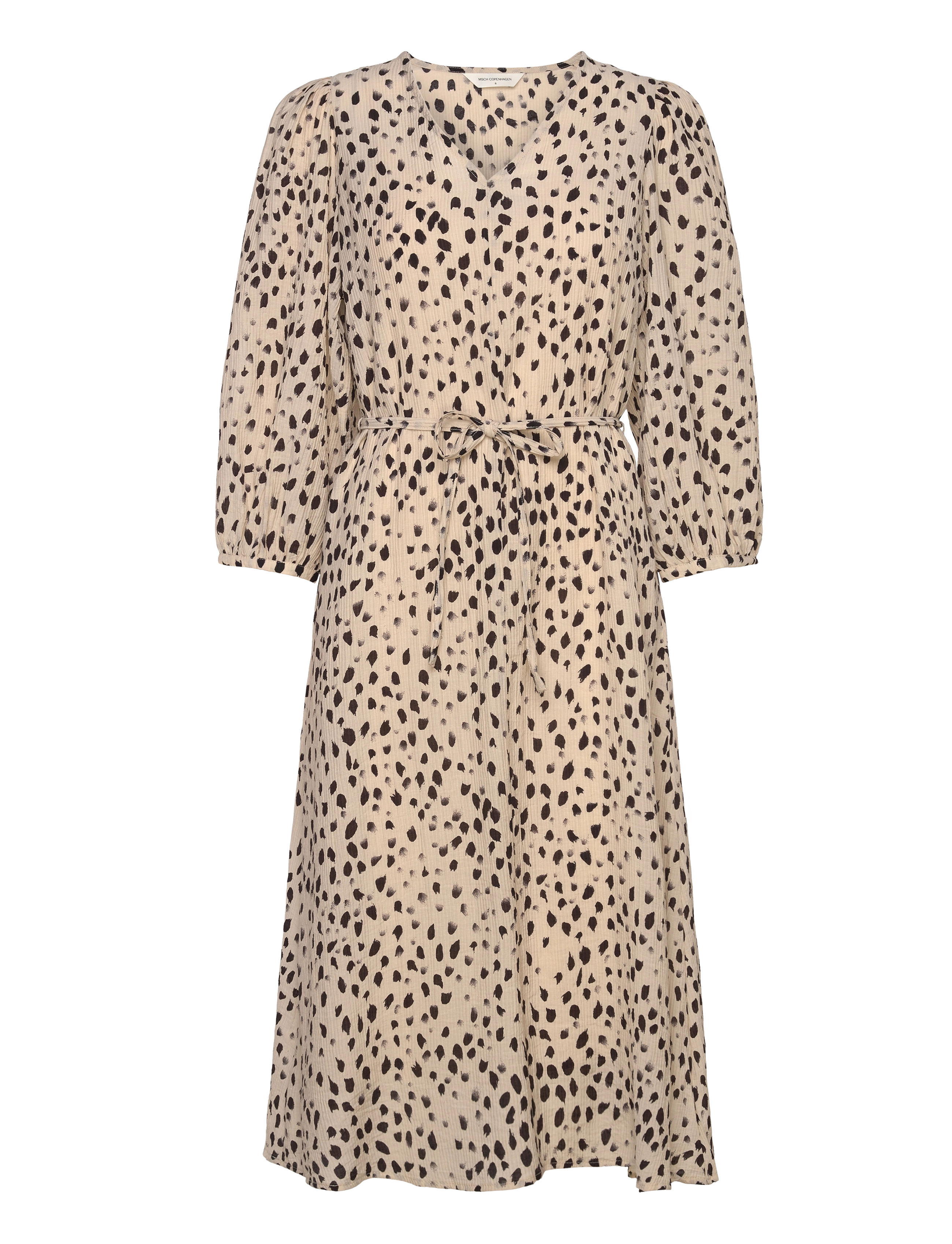 MSCH Copenhagen MSCHAngelina 3/4 Dress AOP - Riided - PEYOTE DOT / beige