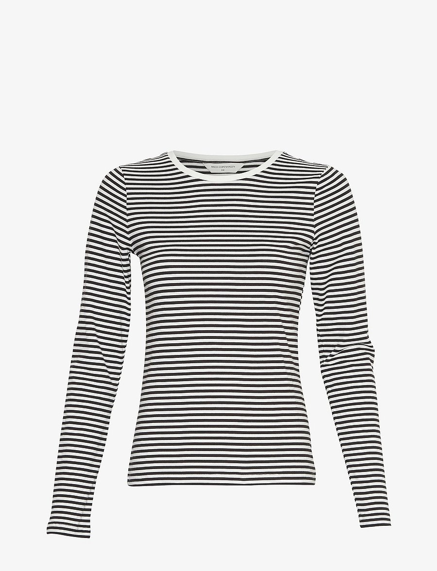 MSCH Copenhagen - MSCHGemma Hadrea O Top STP - langärmlige tops - egret/black - 0
