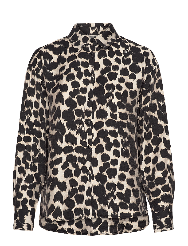 MSCH Copenhagen - MSCHOttelie Karalynn Shirt AOP - long-sleeved shirts - oatmeal animal - 0