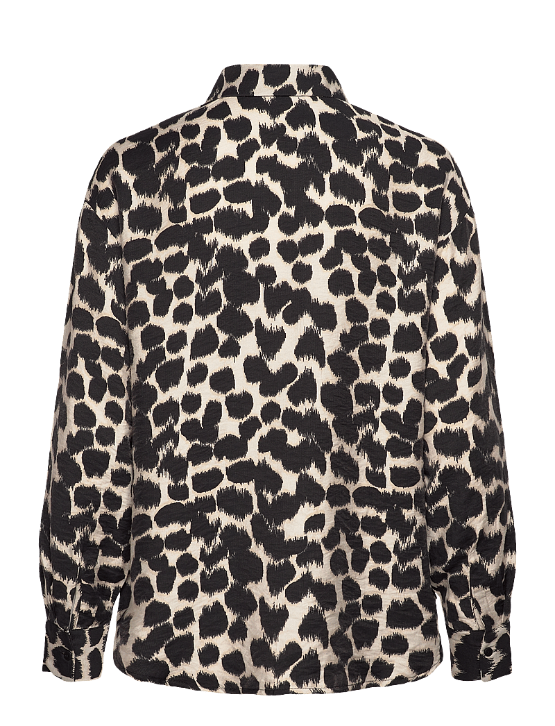 MSCH Copenhagen - MSCHOttelie Karalynn Shirt AOP - long-sleeved shirts - oatmeal animal - 1