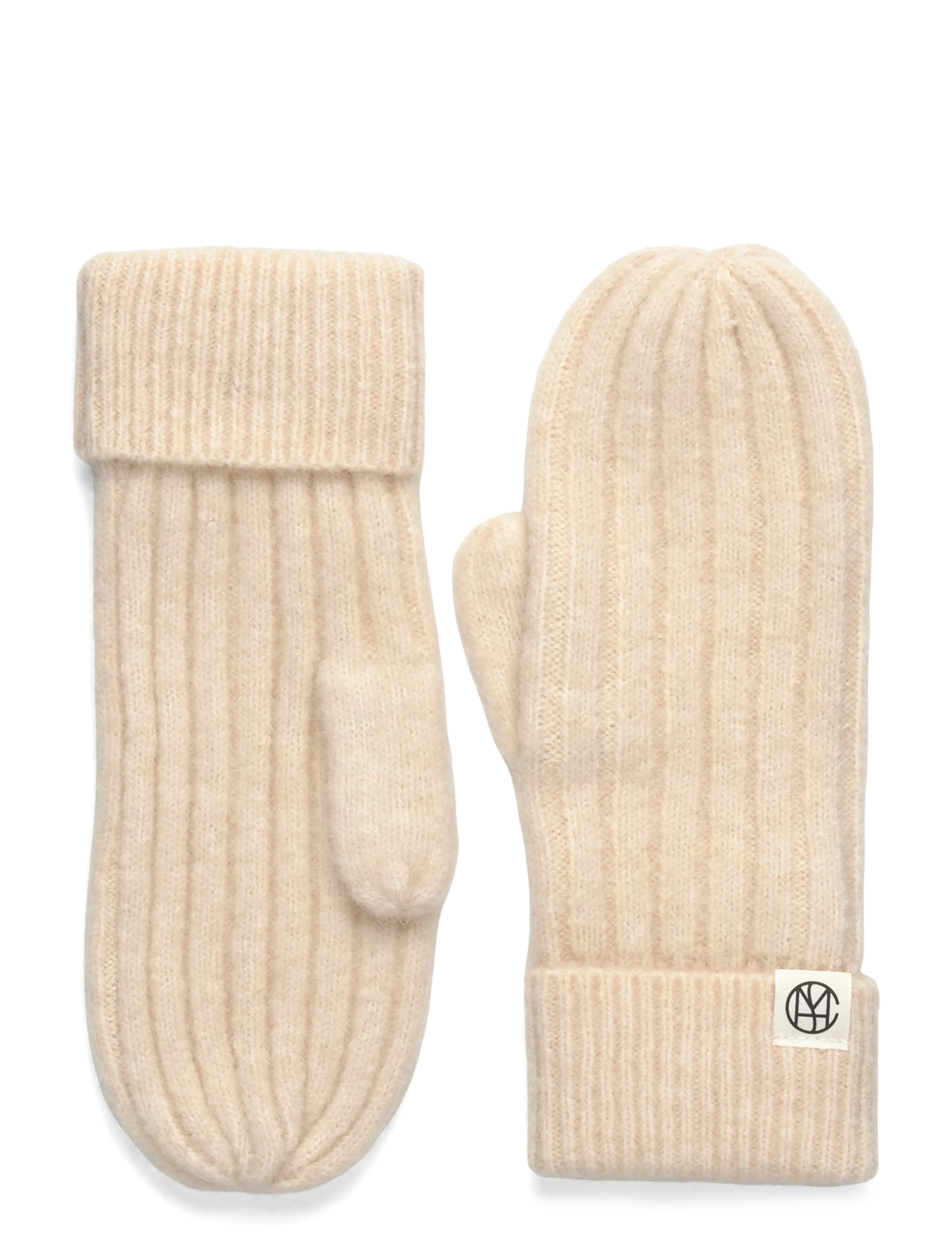 MSCH Copenhagen Keyhope Icon Mittens, Kvinder, Ribbede Vanter, Cream, Str: ONE SIZE