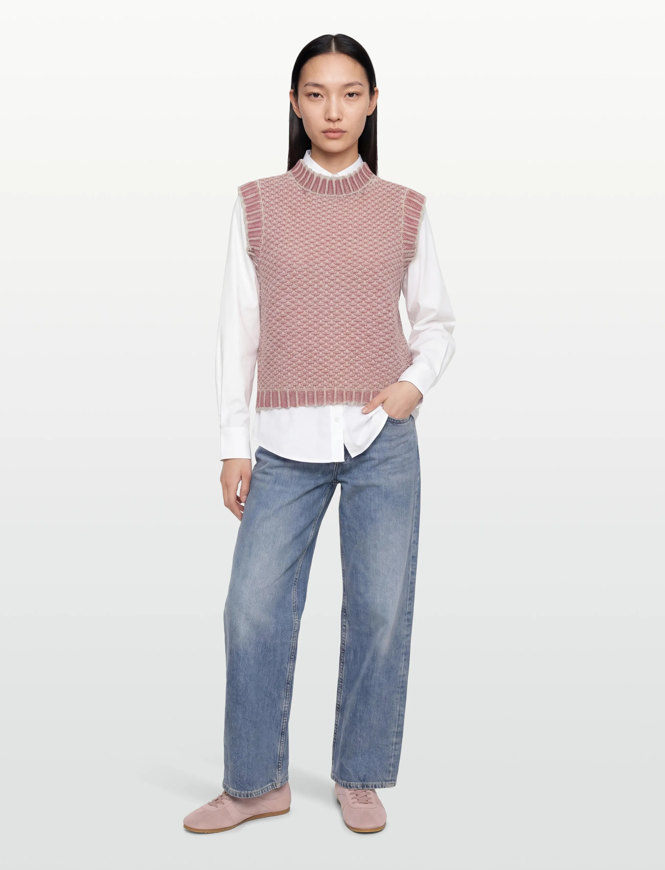 MSCH Copenhagen Mschpilla Vest, L/XL, Pink, Veste > Strikkede Veste, Dame
