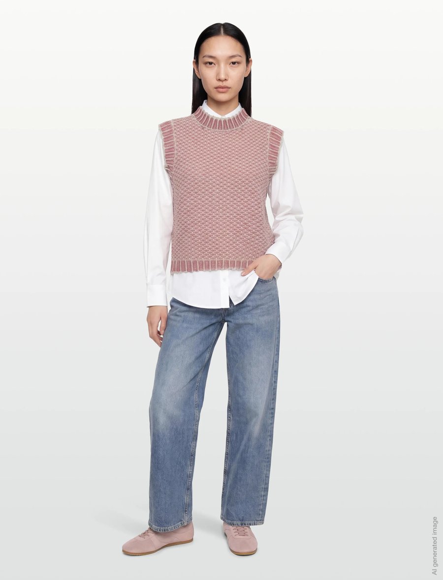 MSCH Copenhagen - MSCHPilla Vest - strickwesten - oatmeal/f rose - 0