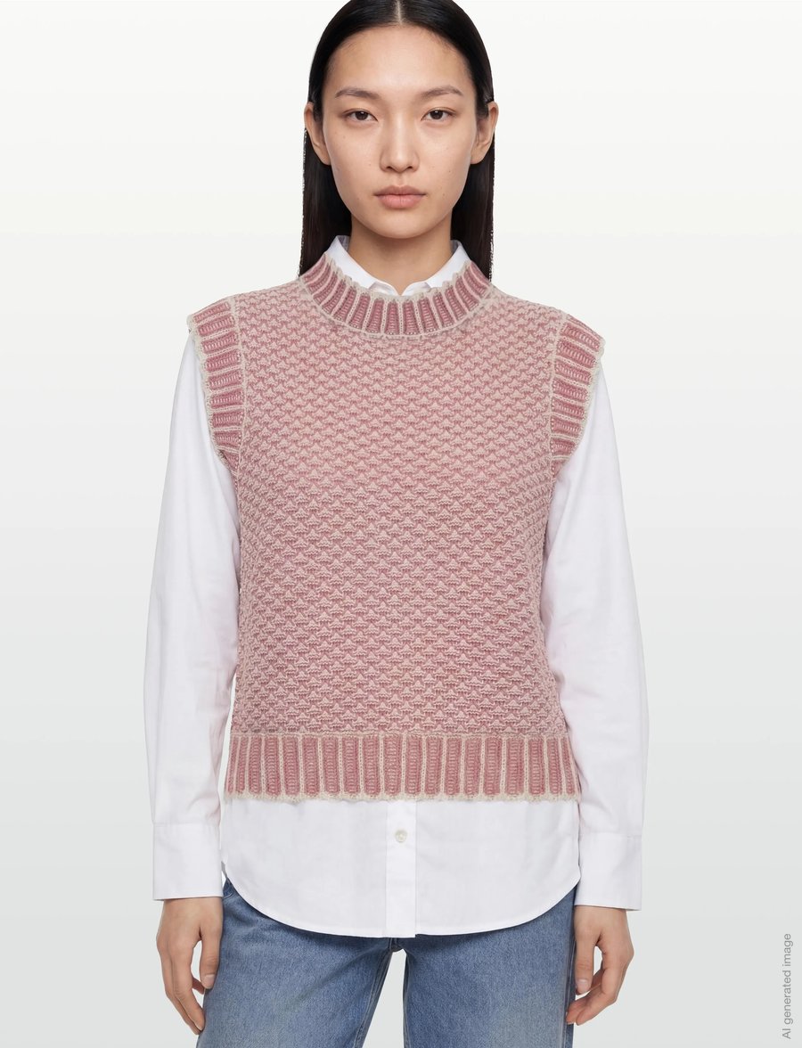 MSCH Copenhagen - MSCHPilla Vest - strickwesten - oatmeal/f rose - 3
