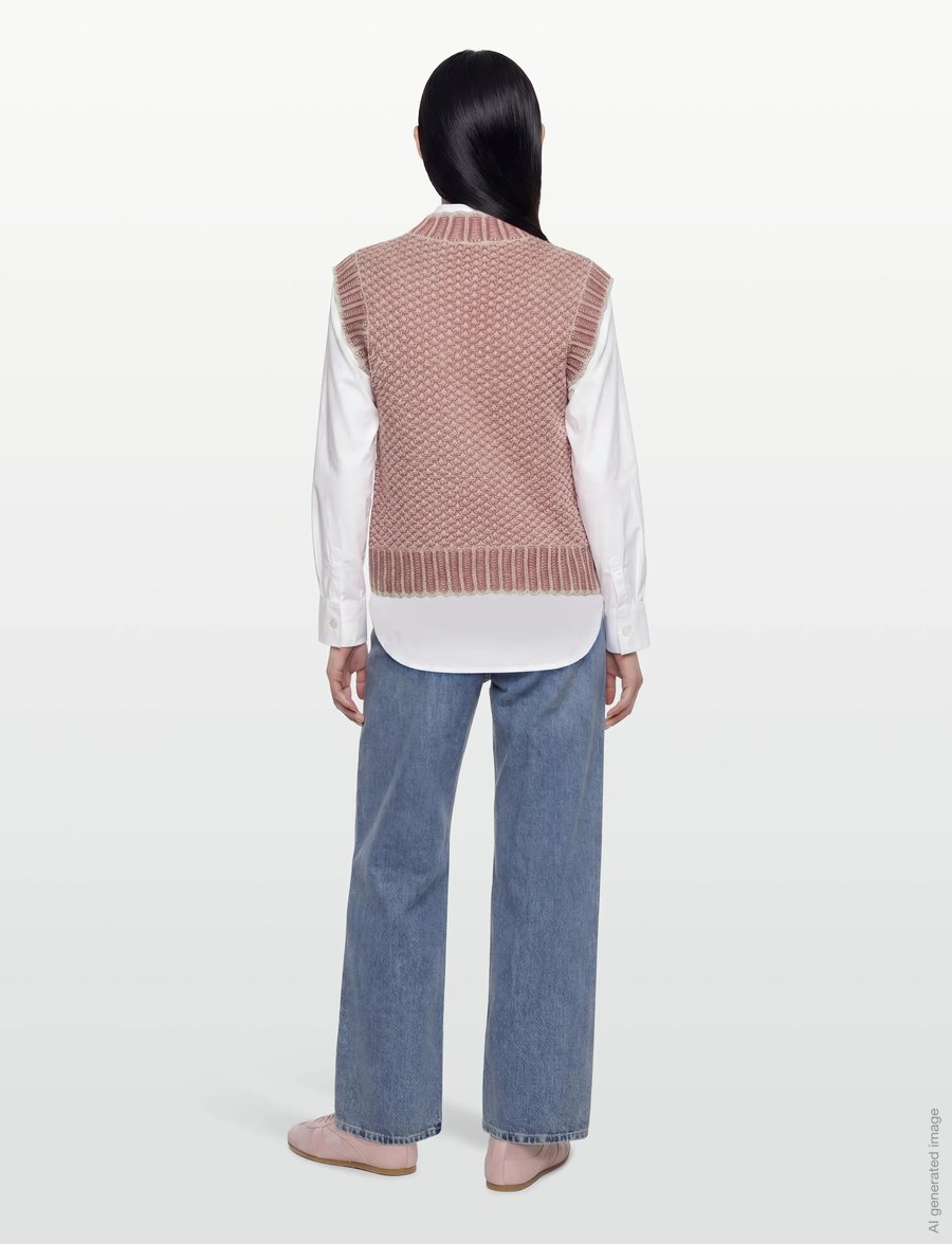 MSCH Copenhagen - MSCHPilla Vest - strickwesten - oatmeal/f rose - 4