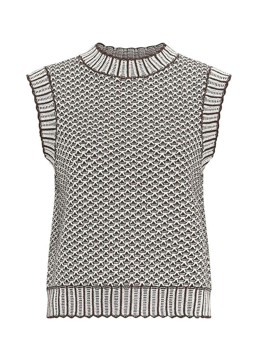 MSCH Copenhagen - MSCHPilla Vest - gebreide vesten - slate blk/egret - 0