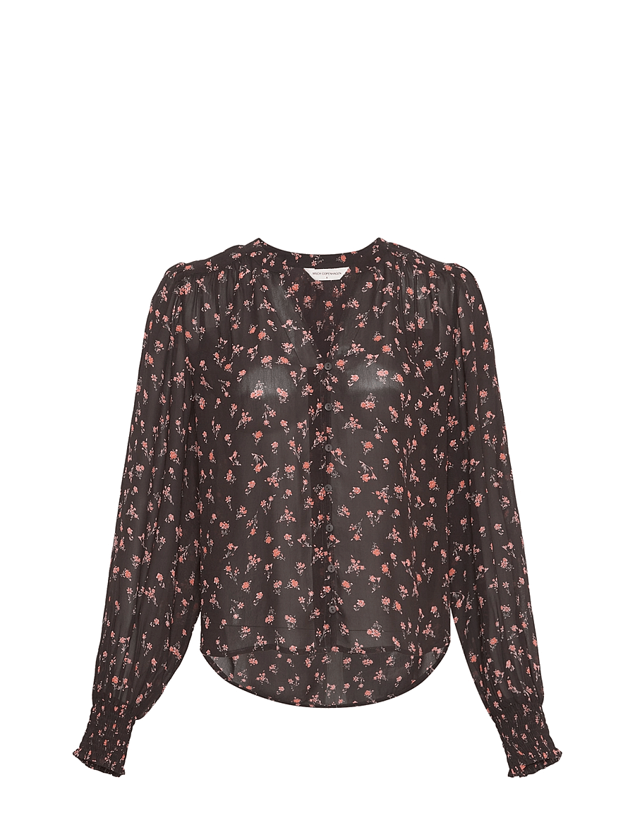 MSCH Copenhagen - MSCHEvelda Orabella Shirt AOP - langerma blússur - desert rose flw - 0