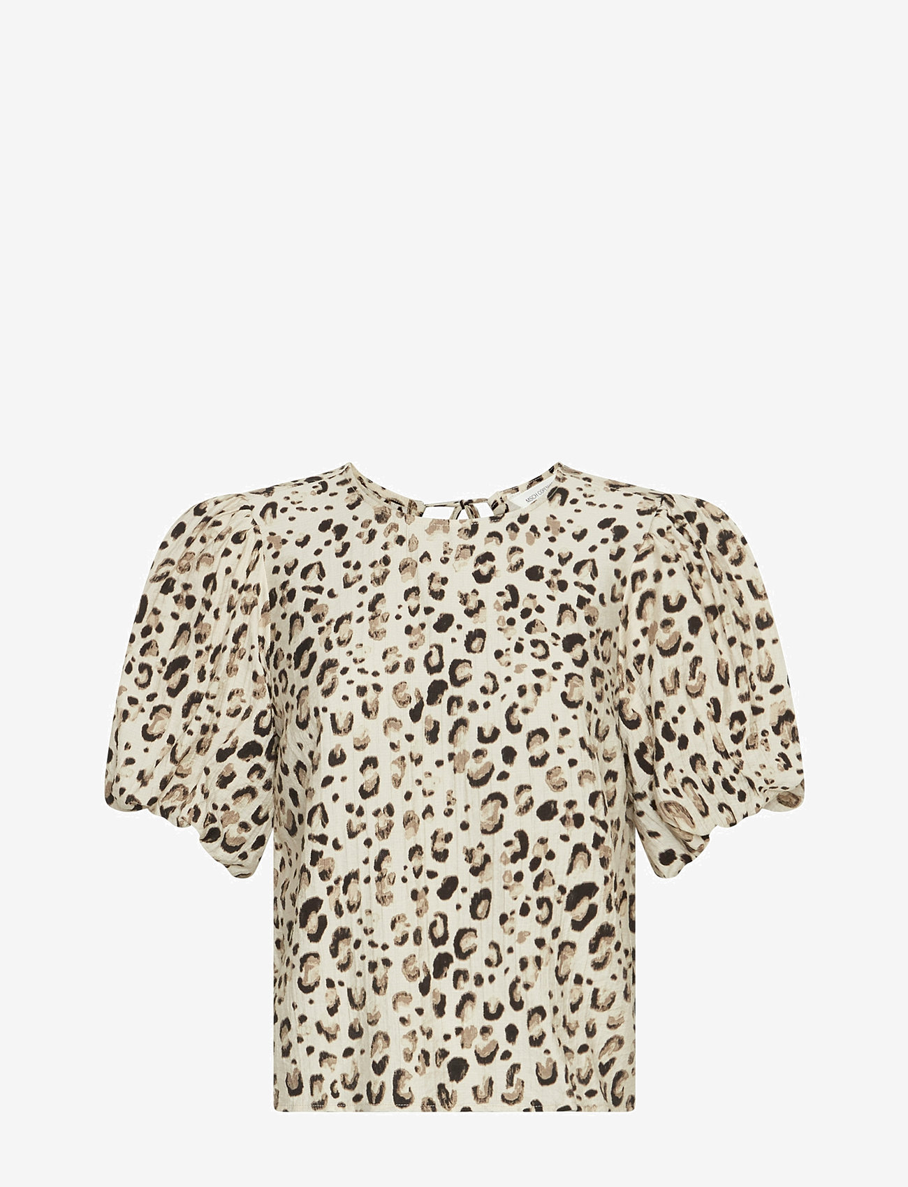 MSCH Copenhagen - MSCHAlyona Vlora 2/4 Top AOP - kurzämlige blusen - oatmeal leo - 0