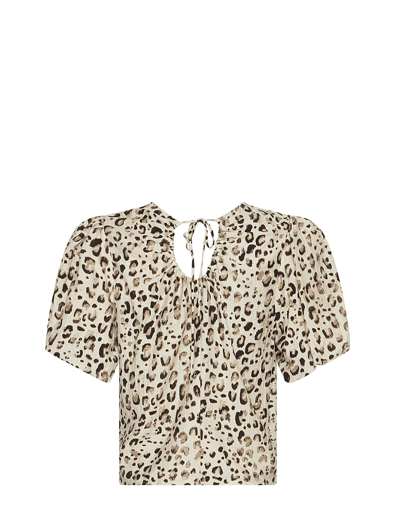 MSCH Copenhagen - MSCHAlyona Vlora 2/4 Top AOP - kurzämlige blusen - oatmeal leo - 1