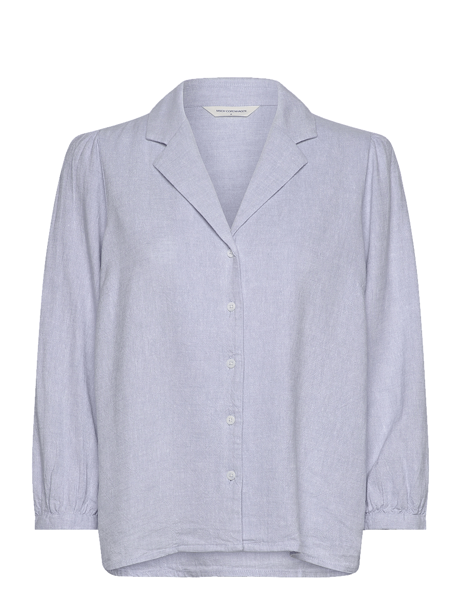 MSCH Copenhagen - MSCHPennie Ginia 3/4 Shirt - linen shirts - skyway melange - 0