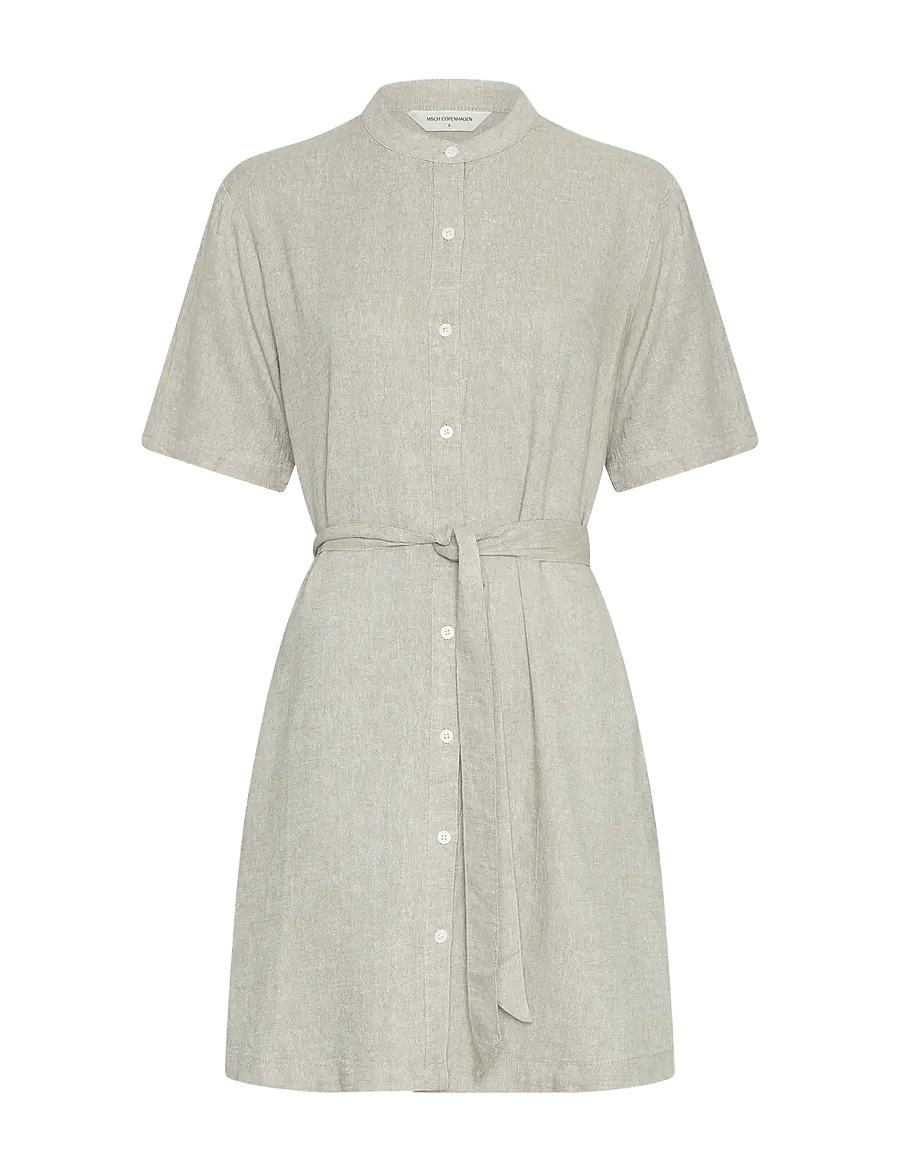 MSCH Copenhagen - MSCHPennie Ginia 2/4 Shirt Dress - sommarklänningar - sand - 0