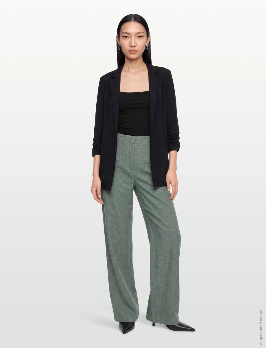 MSCH Copenhagen - MSCHPennie Ginia HW Pants - linnebyxor - laurel w mel - 0
