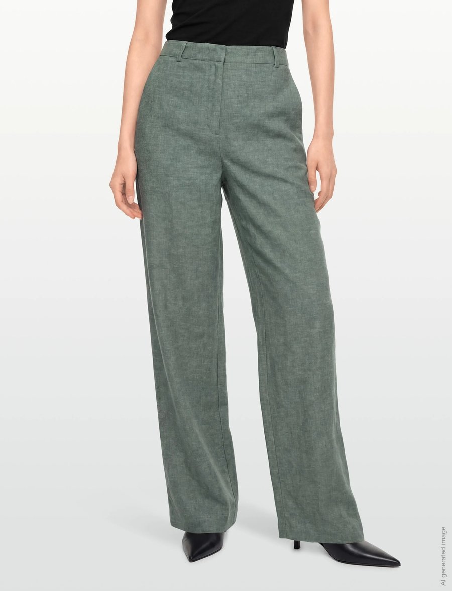 MSCH Copenhagen - MSCHPennie Ginia HW Pants - linnebyxor - laurel w mel - 3