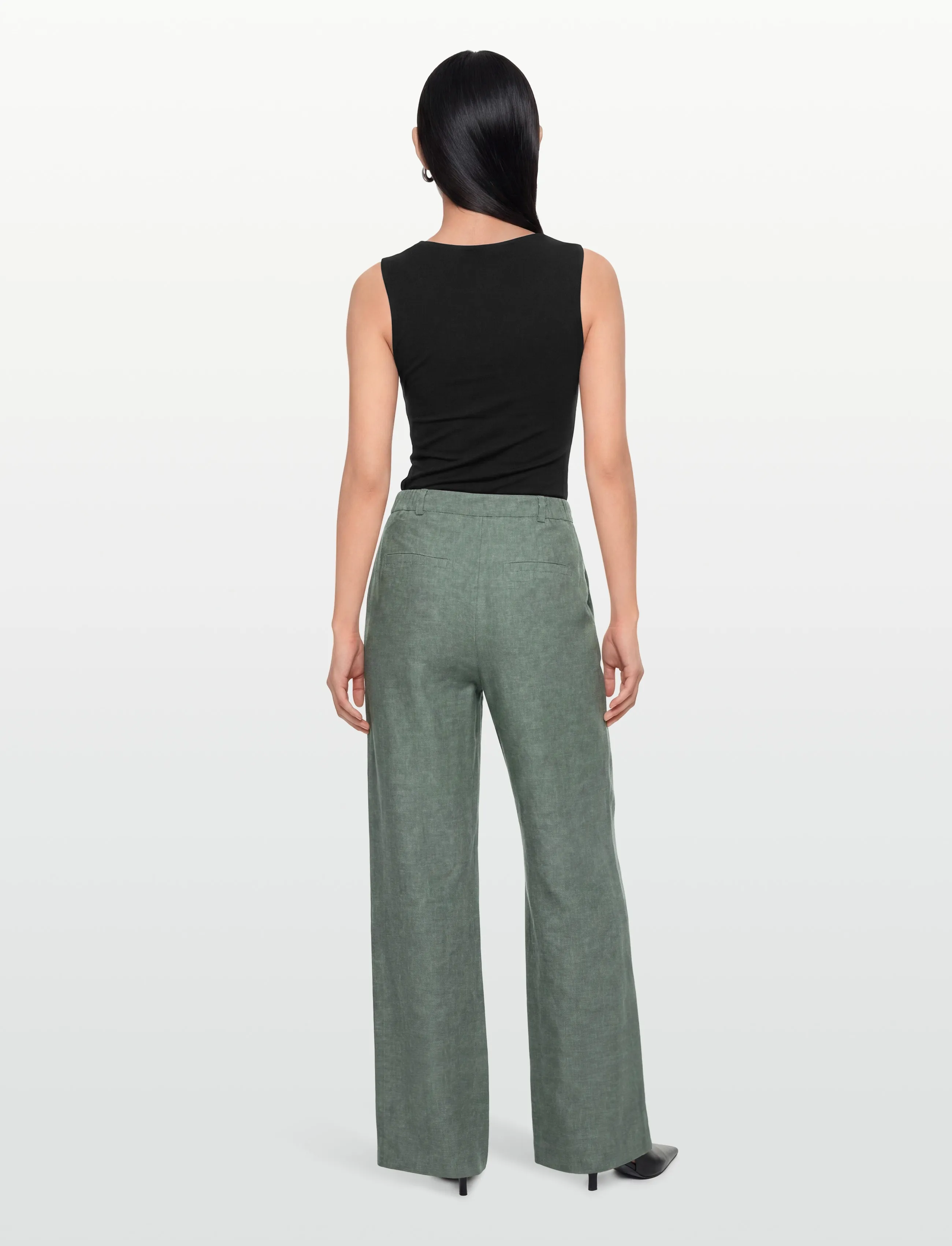 MSCH Copenhagen - MSCHPennie Ginia HW Pants - linnebyxor - laurel w mel - 4
