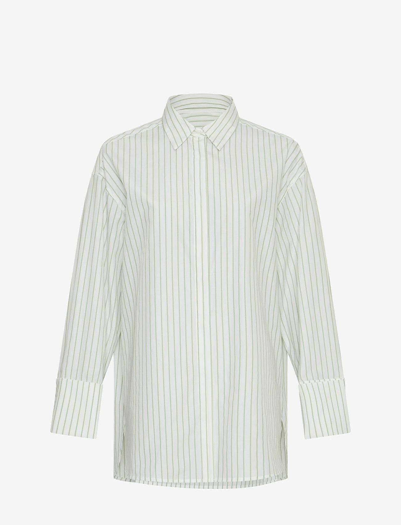 MSCH Copenhagen - MSCHErina Zenika Shirt STP - långärmade skjortor - egret/forest s - 0