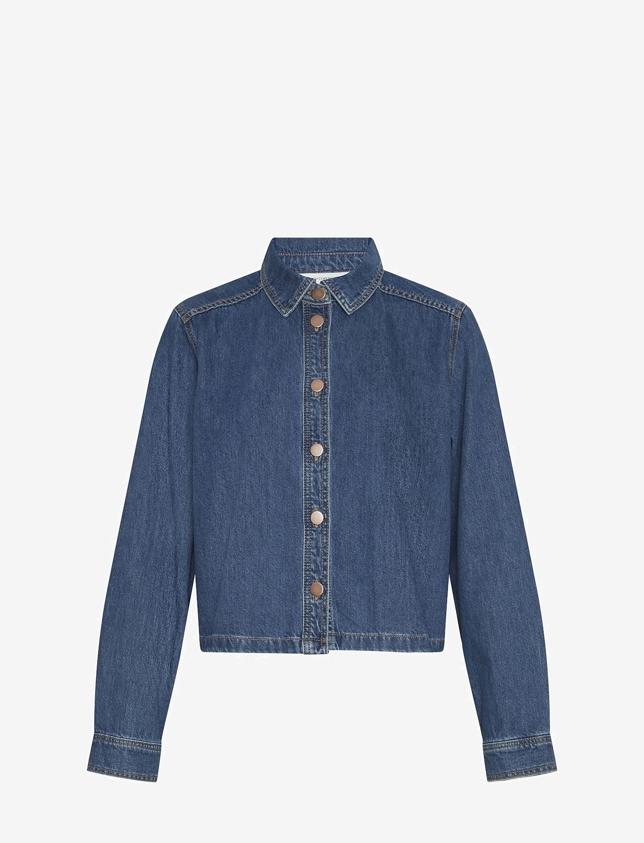 MSCH Copenhagen - MSCHAdalyn Elena Shirt - pikkade varrukatega särgid - mid blue wash - 0