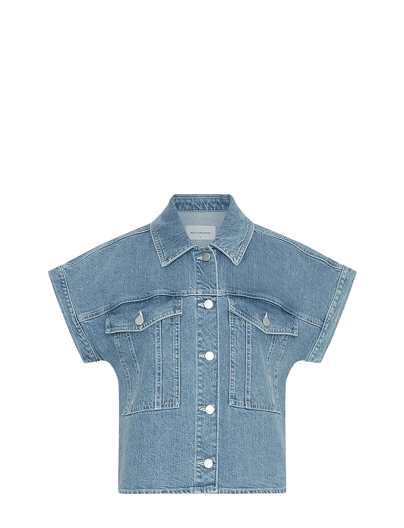 MSCH Copenhagen - MSCHElida Ada SS Denim Shirt - denimskjorter - light blue wash - 0