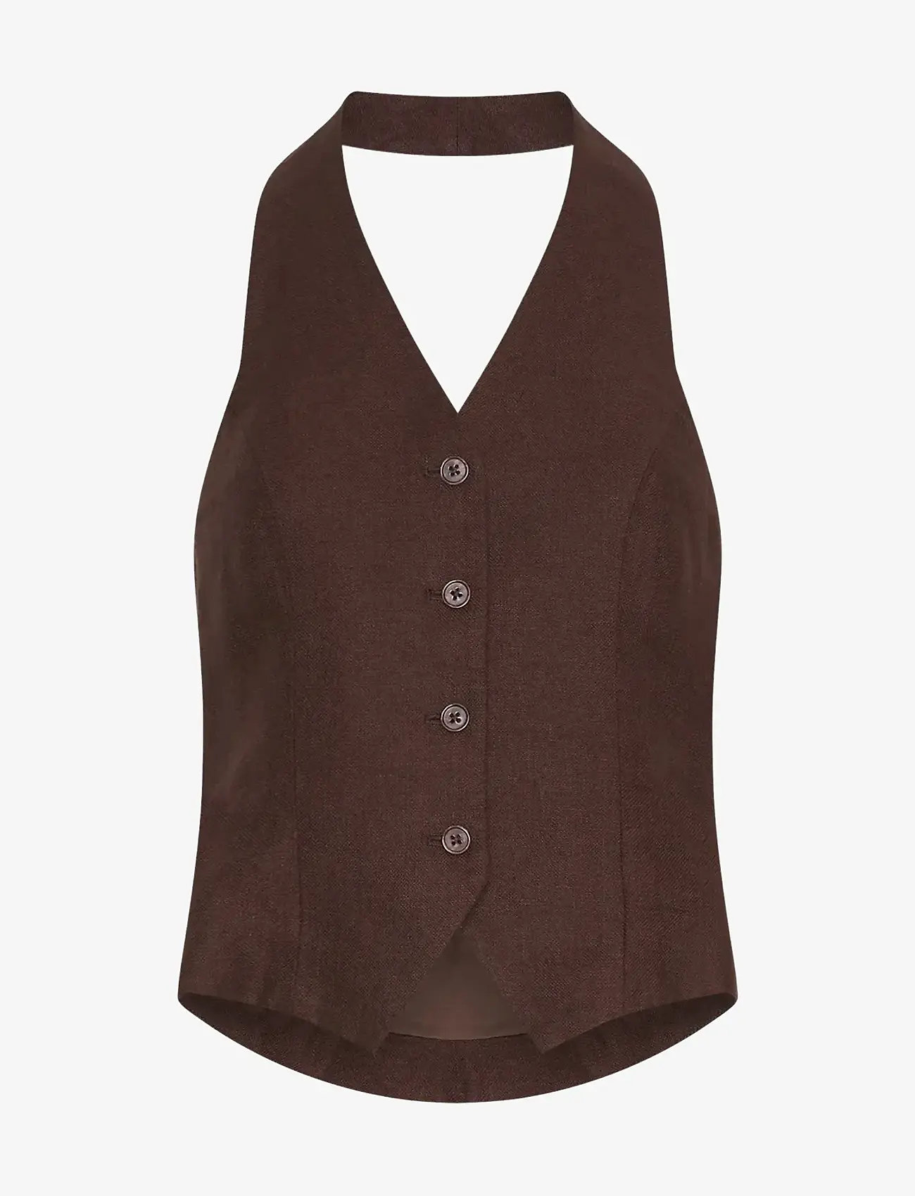 MSCH Copenhagen - MSCHNaira Claritta Halterneck Waistcoat - westen - fudge - 0