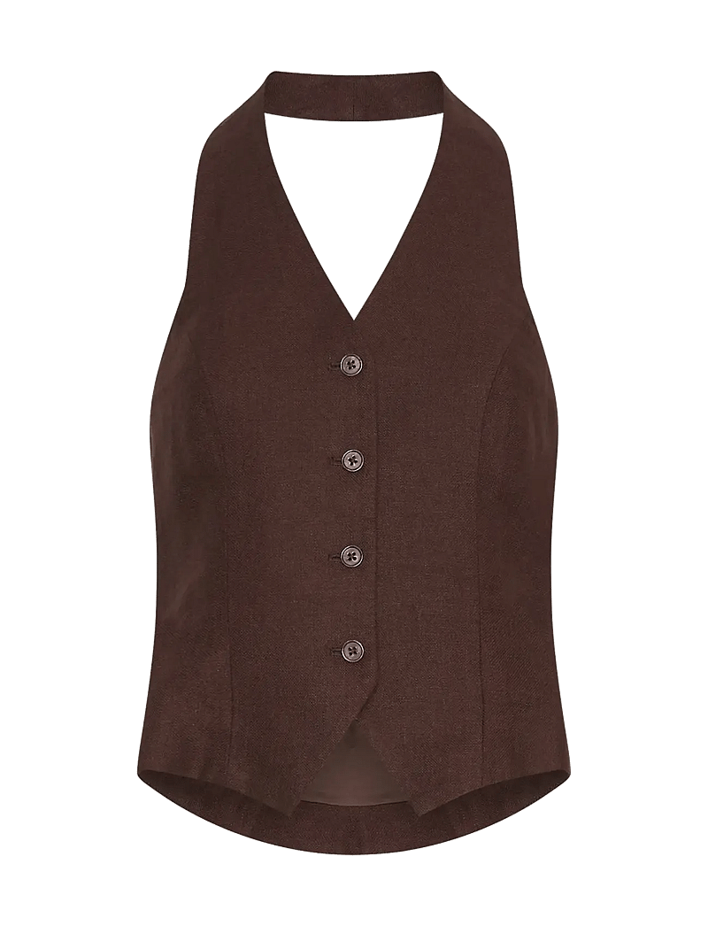 MSCH Copenhagen - MSCHNaira Claritta Halterneck Waistcoat - westen - fudge - 0