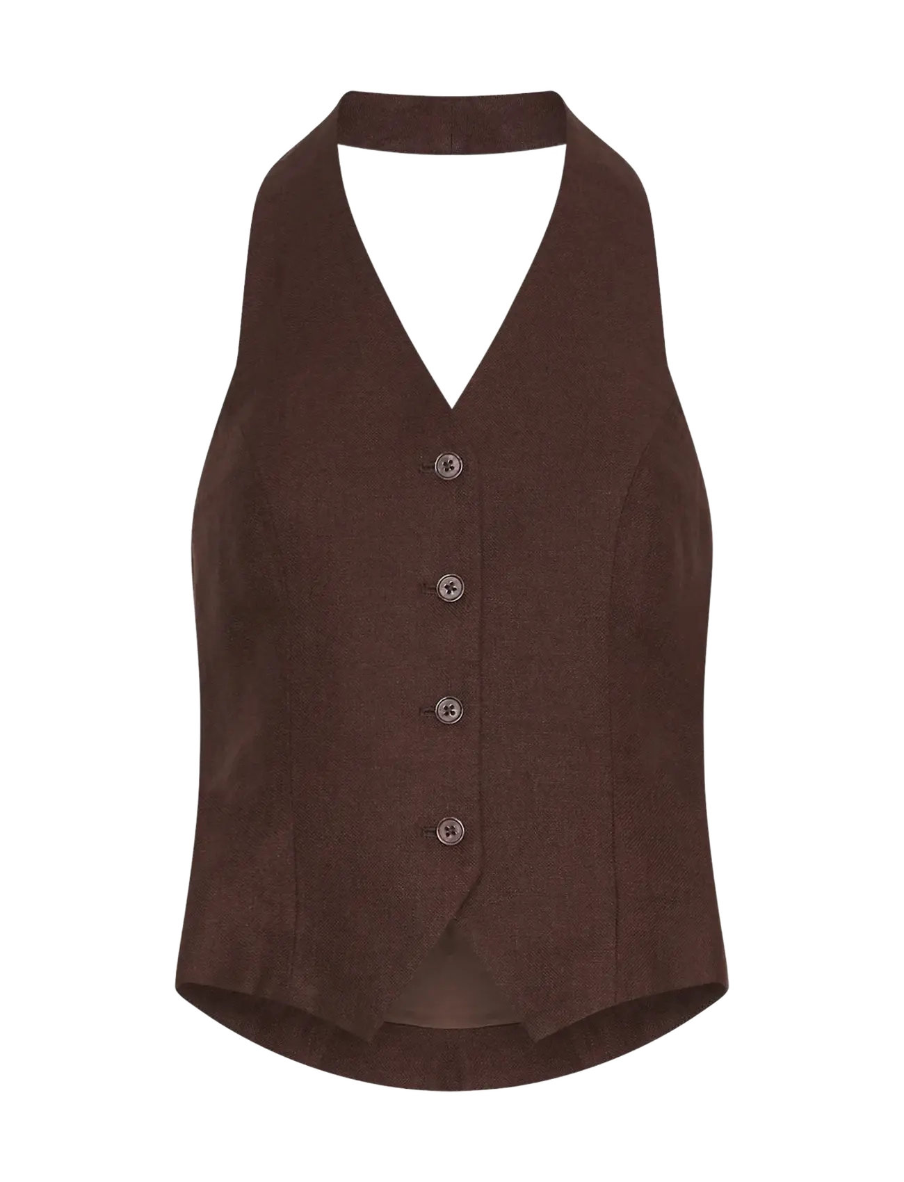 MSCH Copenhagen MSCHNaira Claritta Halterneck Waistcoat - Tøj - FUDGE / brown