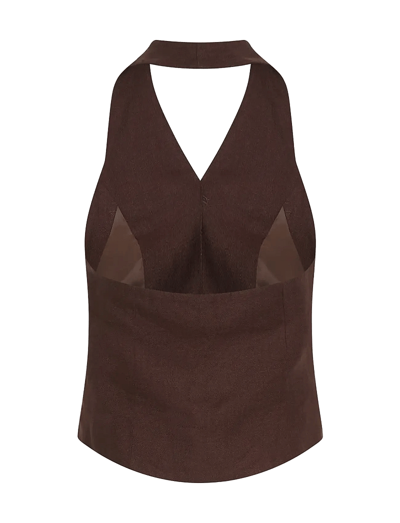 MSCH Copenhagen - MSCHNaira Claritta Halterneck Waistcoat - westen - fudge - 1