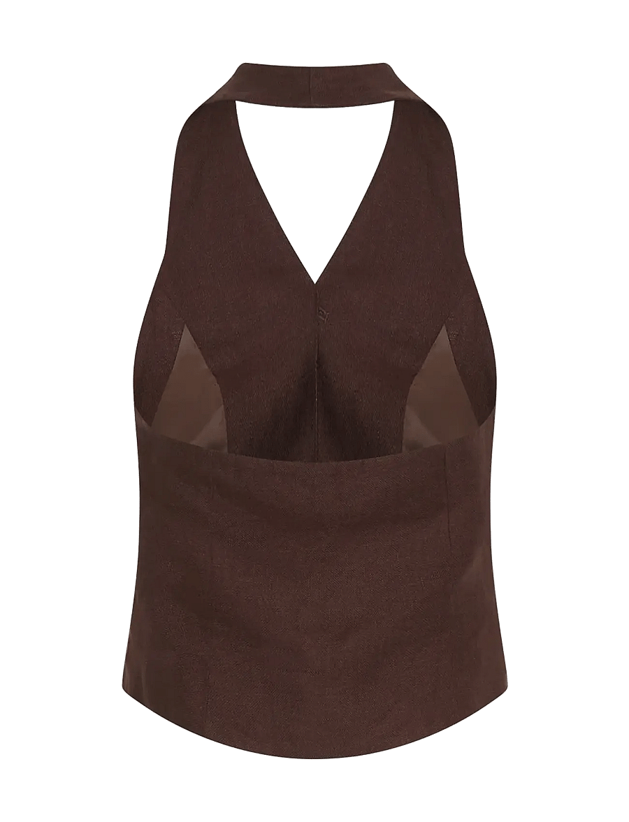 MSCH Copenhagen - MSCHNaira Claritta Halterneck Waistcoat - westen - fudge - 1