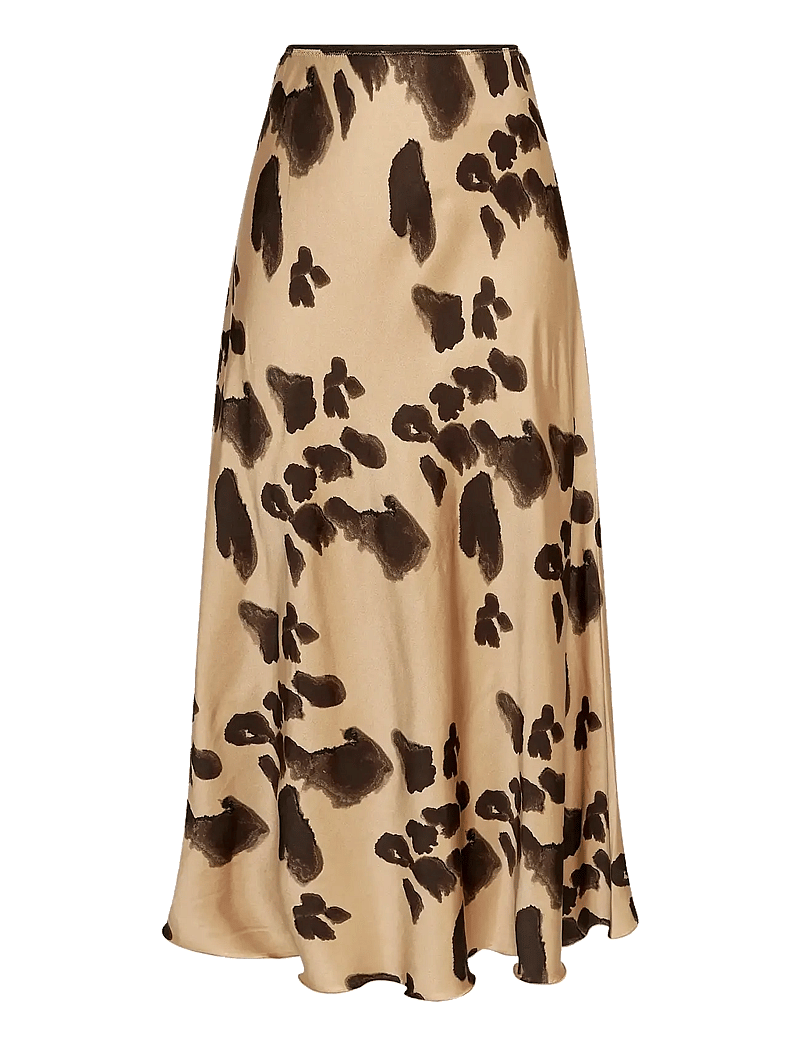 MSCH Copenhagen - MSCHClarette Irida Skirt AOP - satin skirts - iced coffee leo - 0