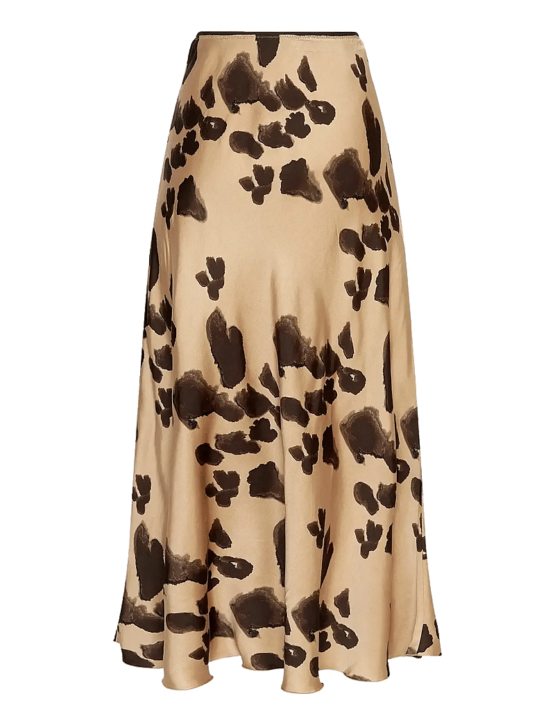 MSCH Copenhagen - MSCHClarette Irida Skirt AOP - satin skirts - iced coffee leo - 1