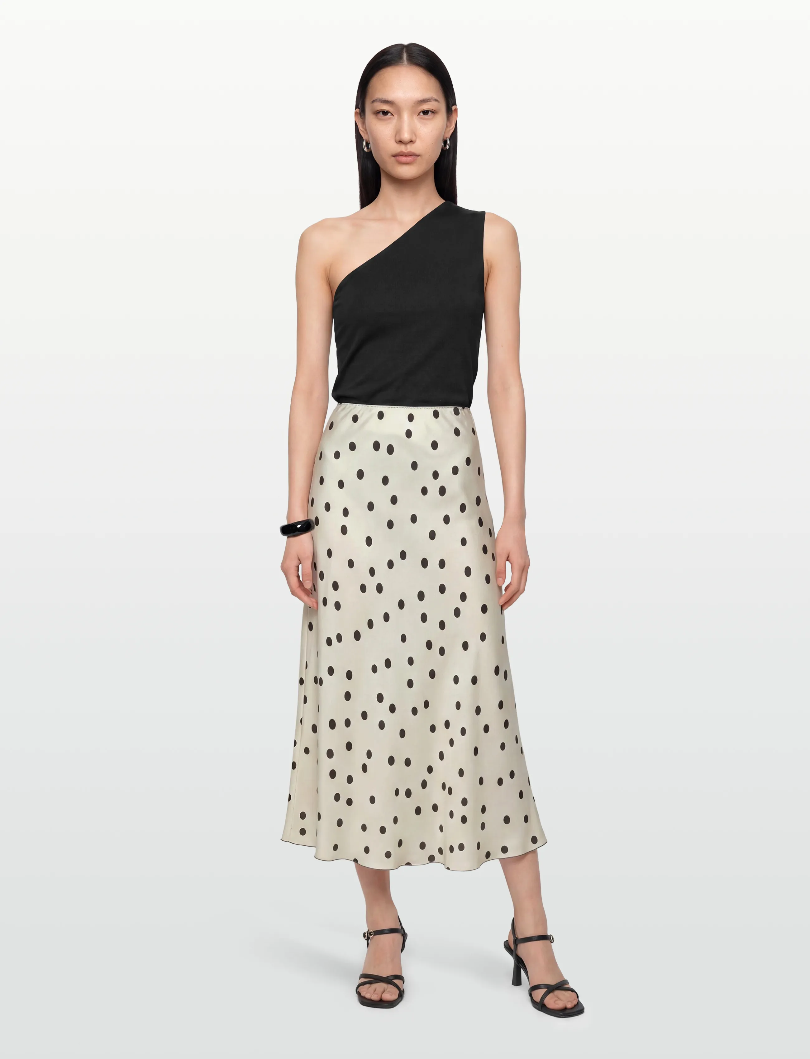 MSCH Copenhagen MSCHClarette Irida Skirt AOP - Satininiai sijonai - PEYOTE DOT / cream