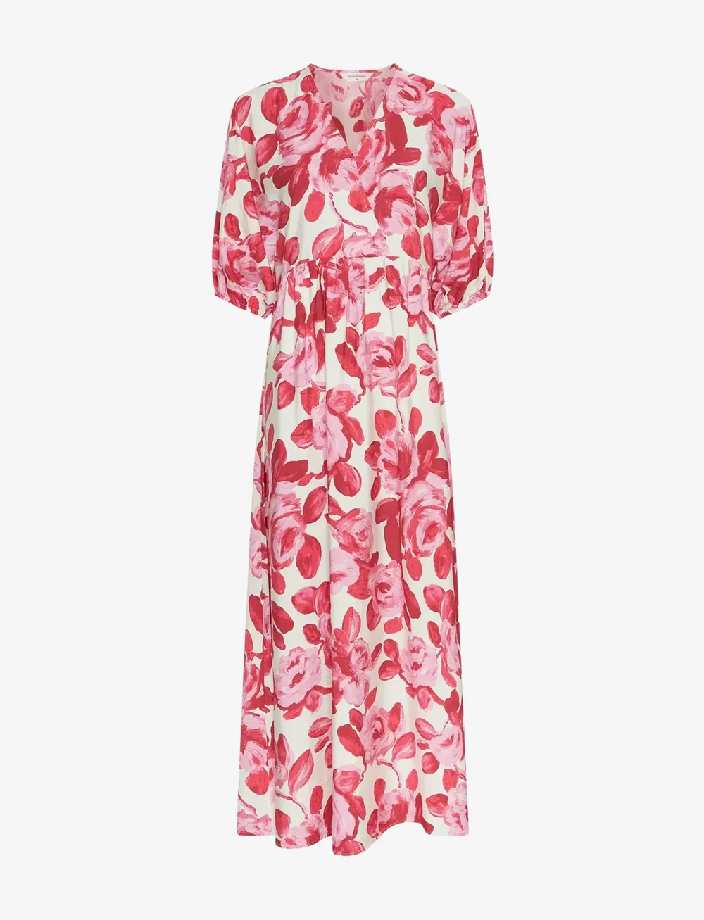 MSCH Copenhagen - MSCHEdrina 2/4 Dress AOP - sumar dress - red rose flower - 0