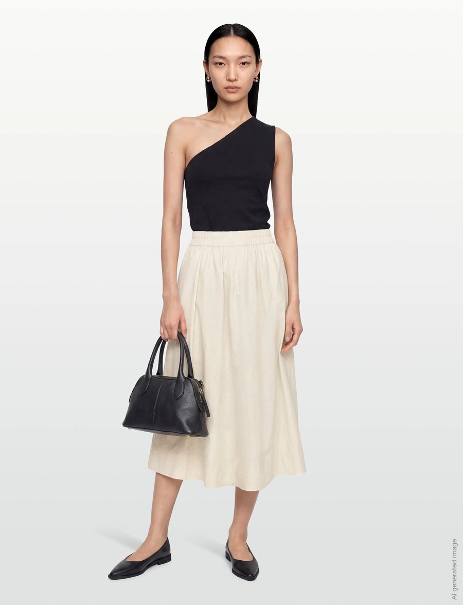 MSCH Copenhagen - MSCHLenna Skirt - midi-röcke - bleached sand - 0
