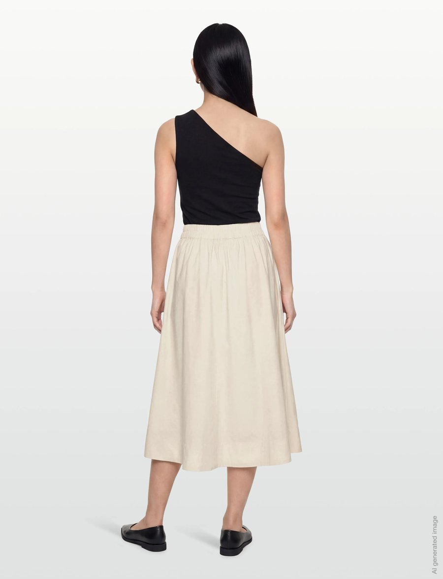 MSCH Copenhagen - MSCHLenna Skirt - midi-röcke - bleached sand - 4