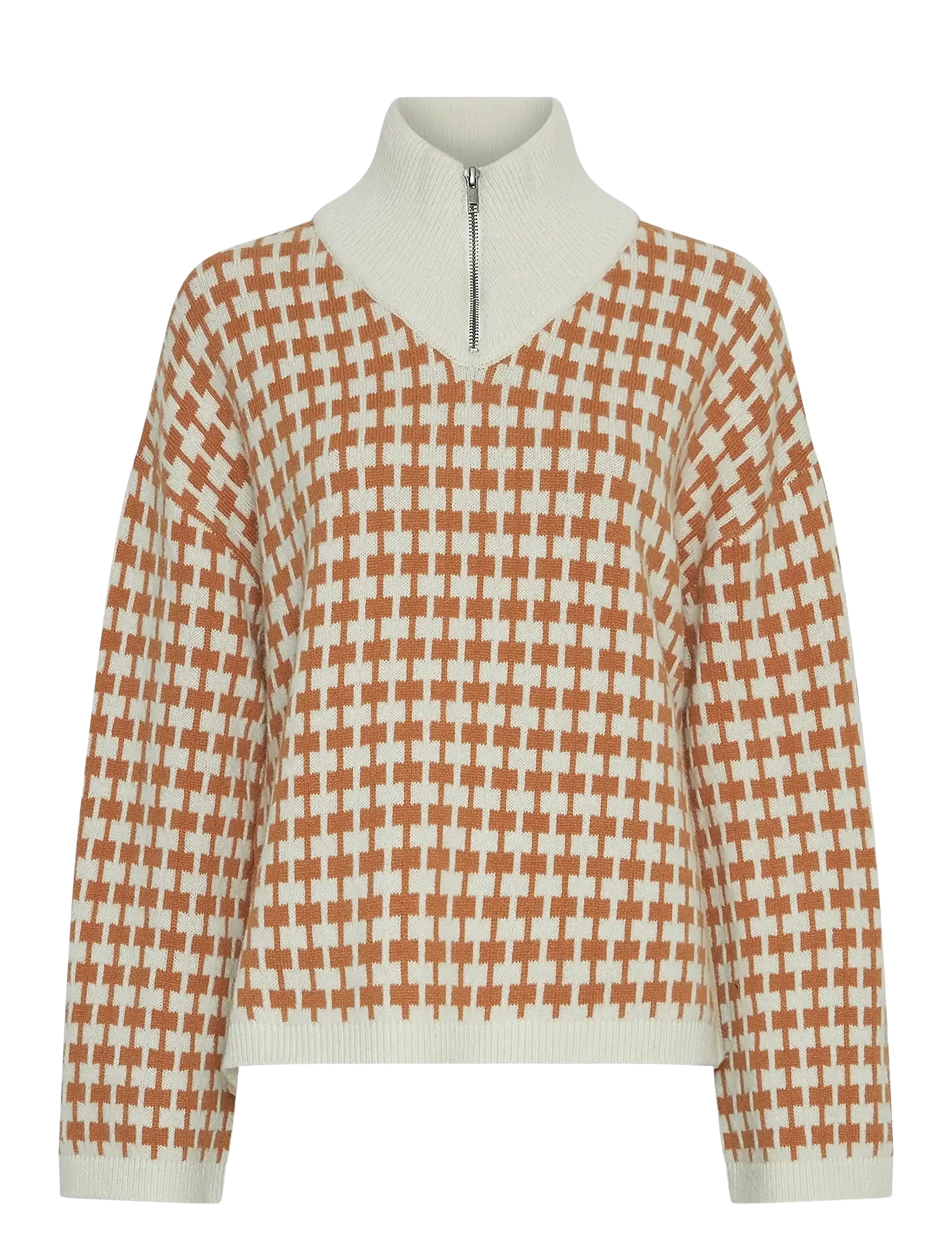 MSCHAmaria Zip Pullover - EGRET/C SPICE