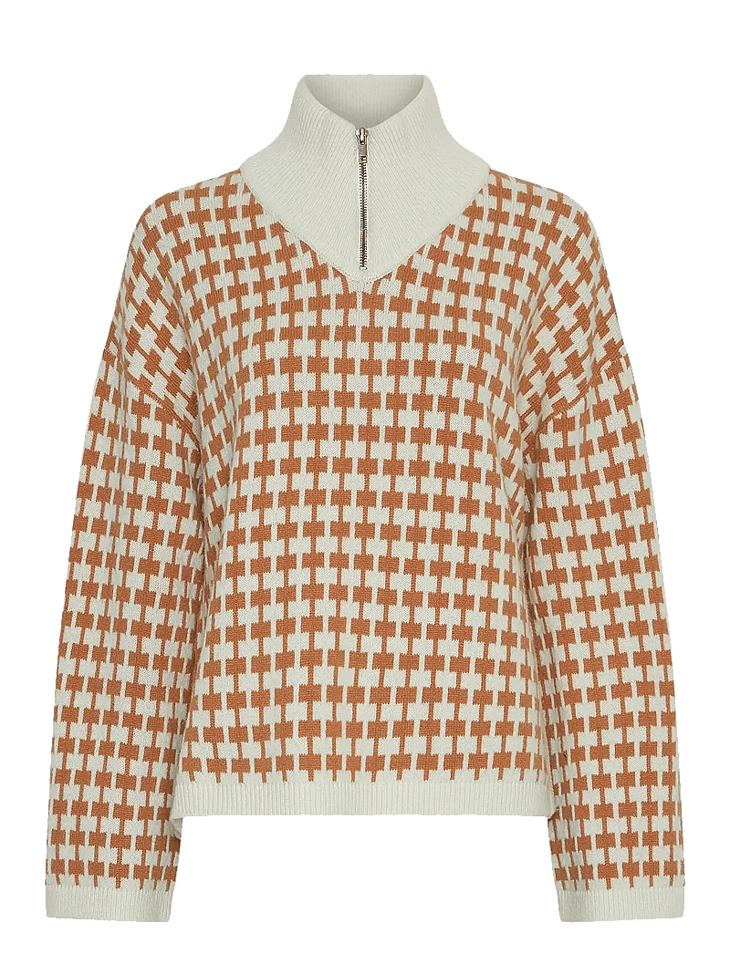 MSCH Copenhagen - MSCHAmaria Zip Pullover - pullover - egret/c spice - 0