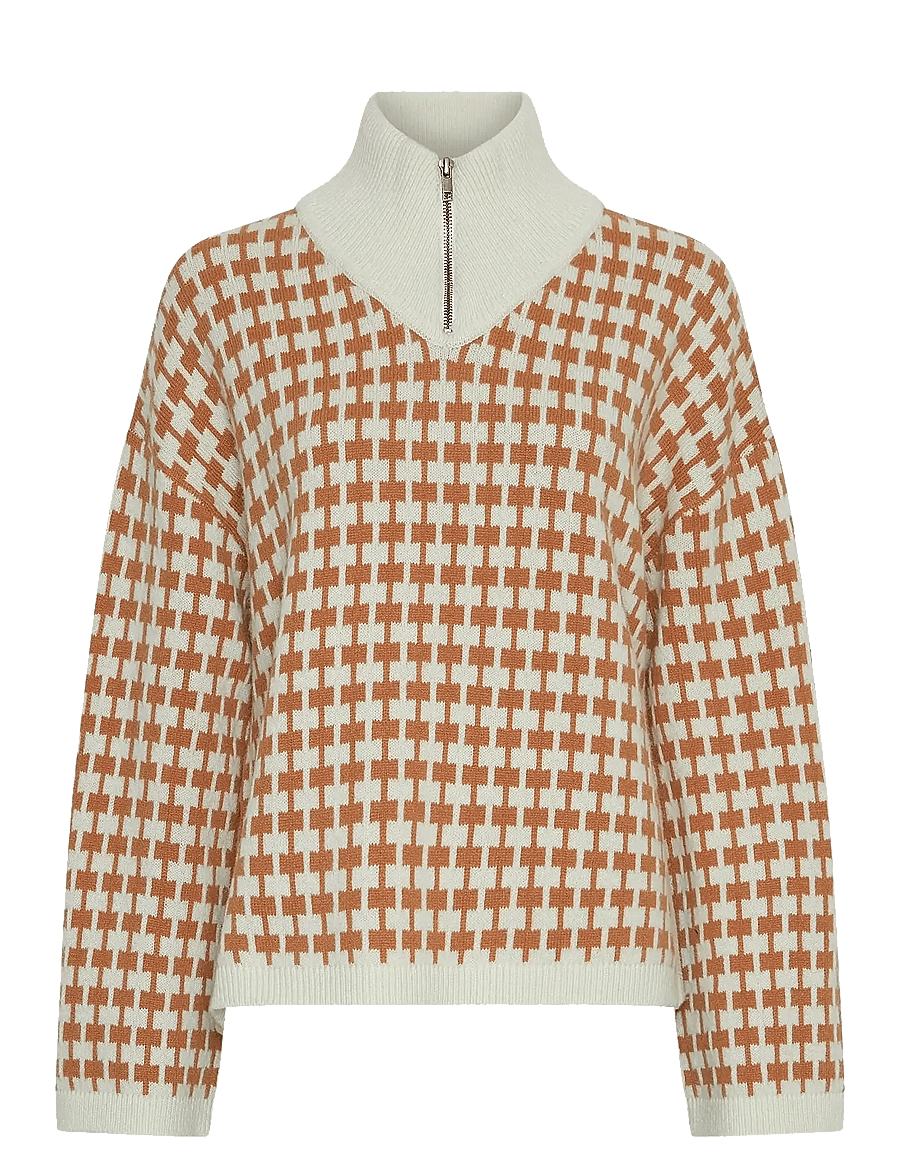 MSCH Copenhagen - MSCHAmaria Zip Pullover - pullover - egret/c spice - 0