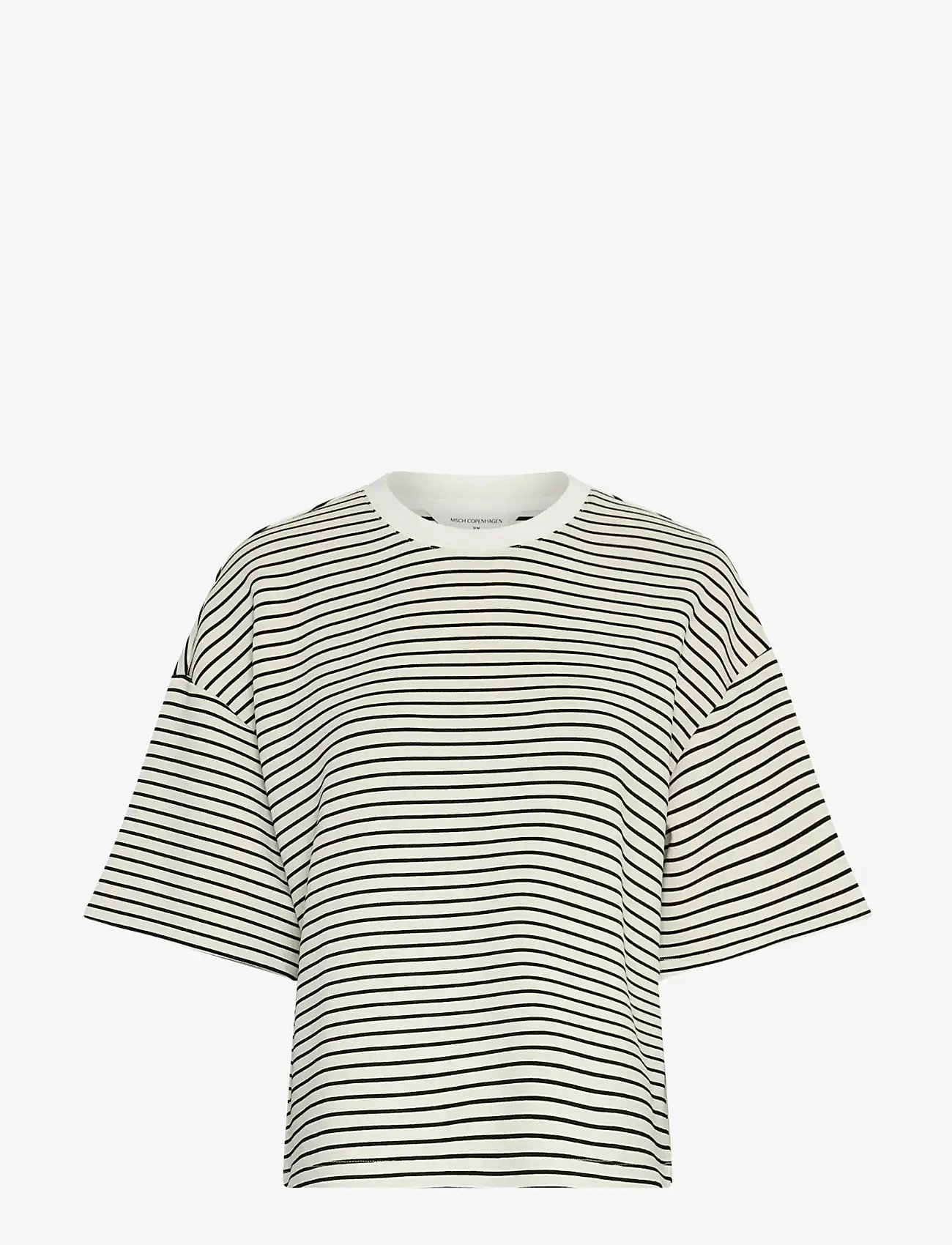 MSCH Copenhagen - MSCHNilda Ima Q SS Sweatshirt STP - t-shirts - oatmeal/black - 0