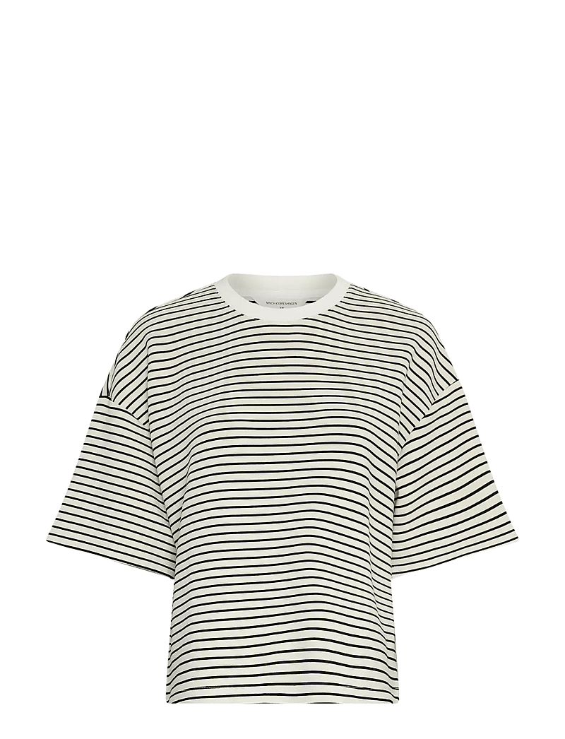 MSCH Copenhagen - MSCHNilda Ima Q SS Sweatshirt STP - t-shirts - oatmeal/black - 0