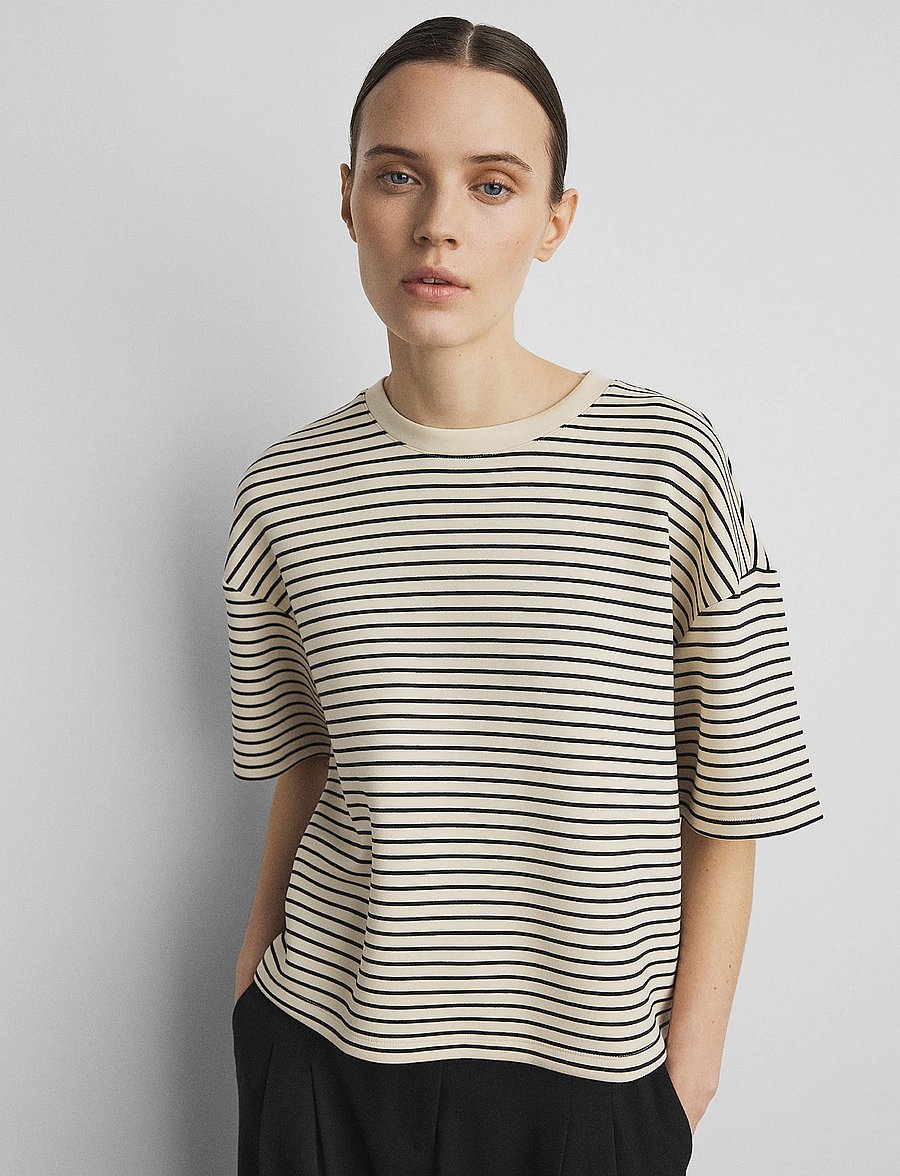 MSCH Copenhagen - MSCHNilda Ima Q SS Sweatshirt STP - t-shirts - oatmeal/black - 0