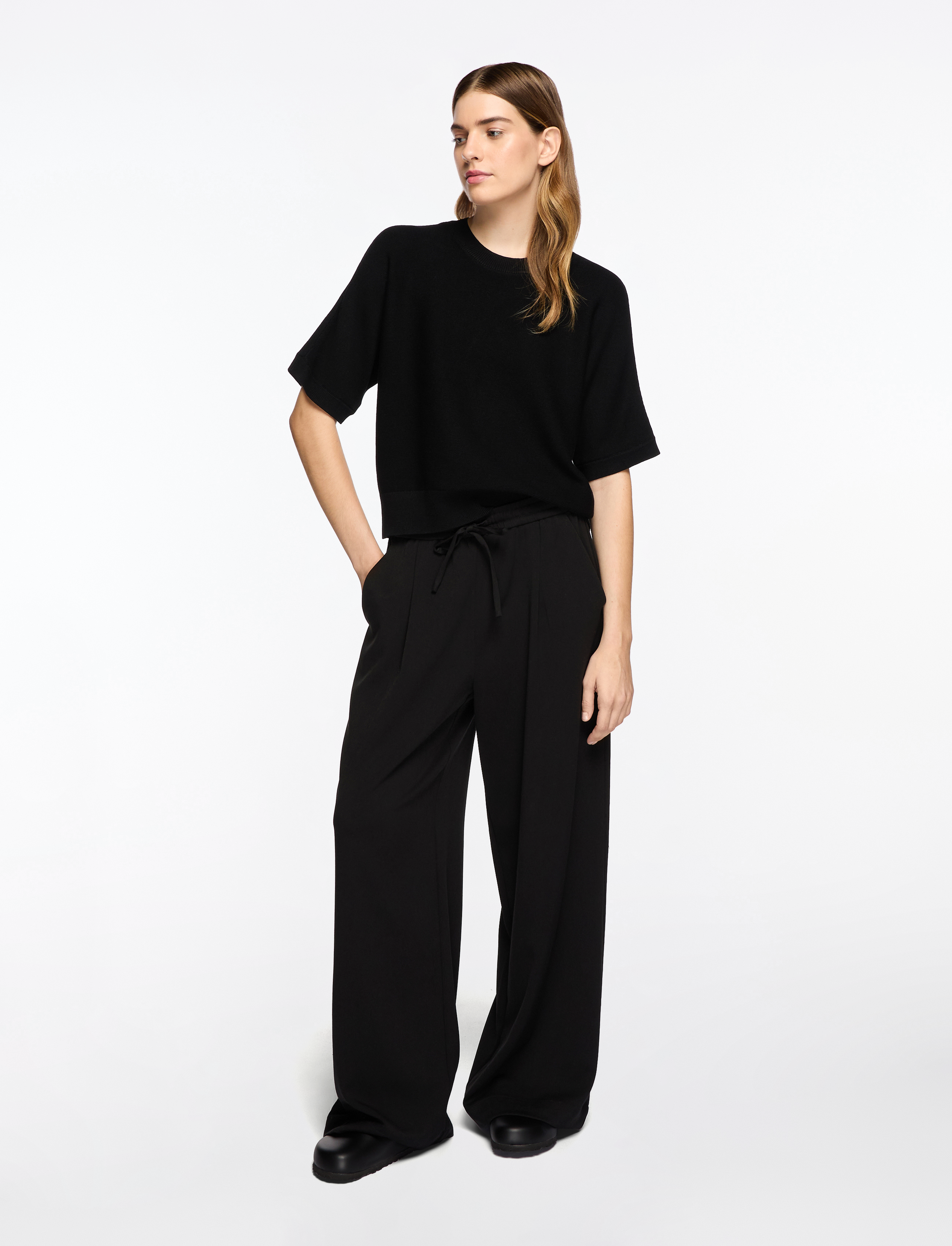 MSCH Copenhagen Mschjalen Henrika Pants, M, Trousers, Schwarz - Wide Leg, Frauen