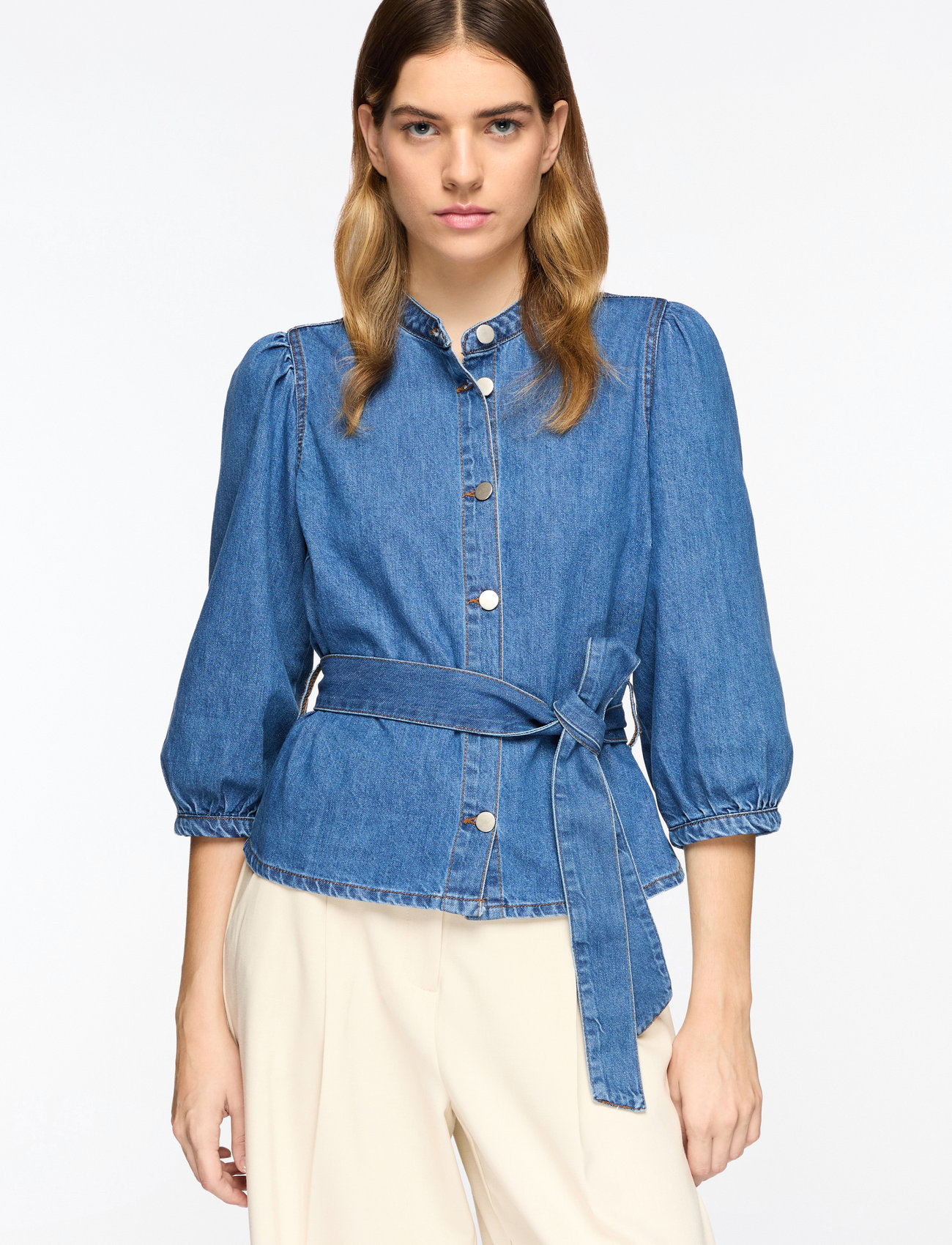 MSCH Copenhagen - MSCHRylan Elena 3/4 Shirt - denim shirts - mid blue wash - 0